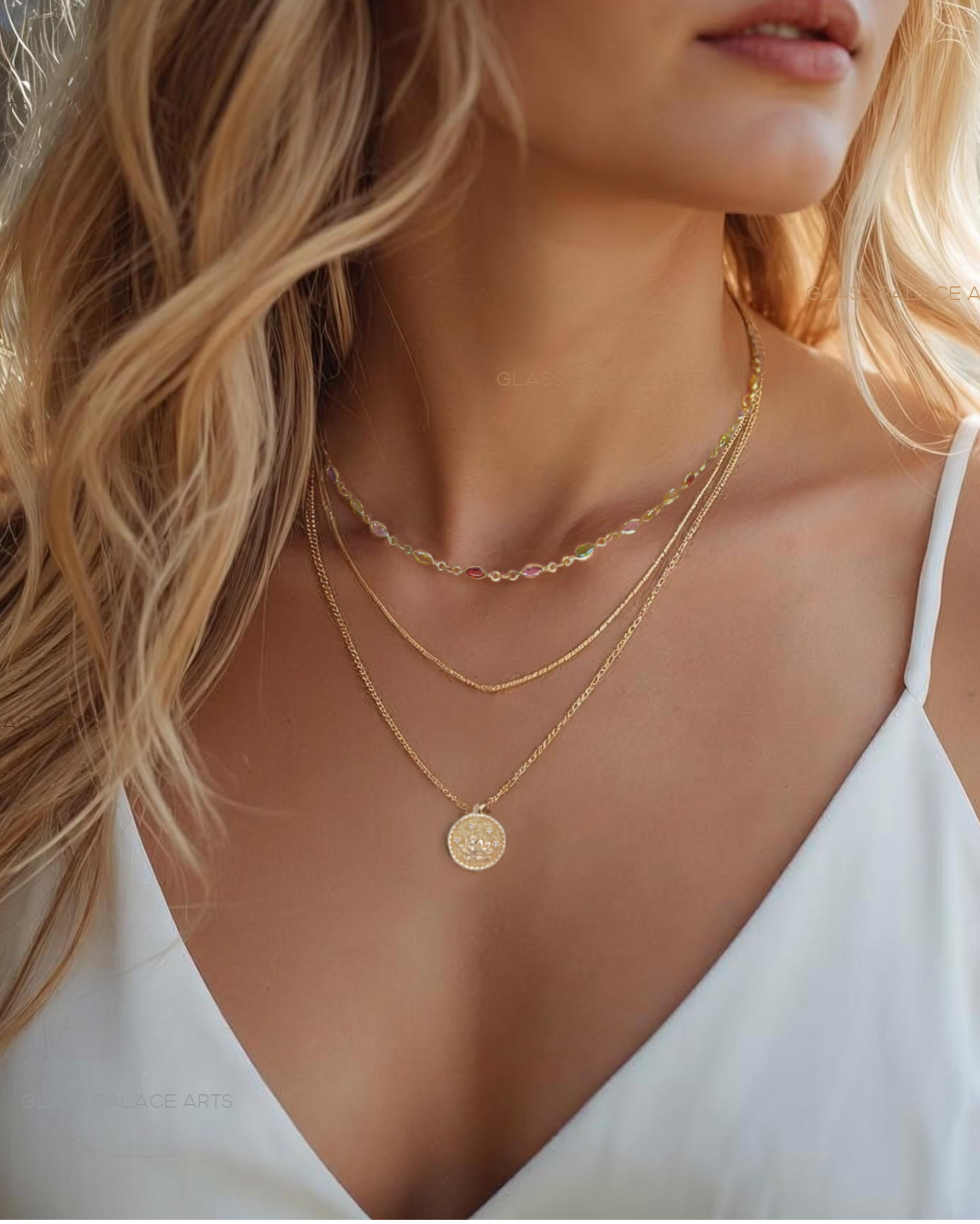 Gold Flower Coin Medallion Necklace – Layering Necklace With Dainty Floral Pendant