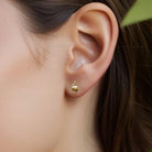 Tiny Sterling Silver Apple Stud Push Back Earrings - 14k Gold Snow White's Apple