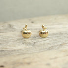Tiny Sterling Silver Apple Stud Push Back Earrings - 14k Gold Snow White's Apple
