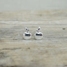 Tiny Sterling Silver Apple Stud Push Back Earrings - 14k Gold Snow White's Apple