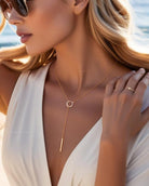 Lariat Necklace For Women With Vertical Bar Y Drop