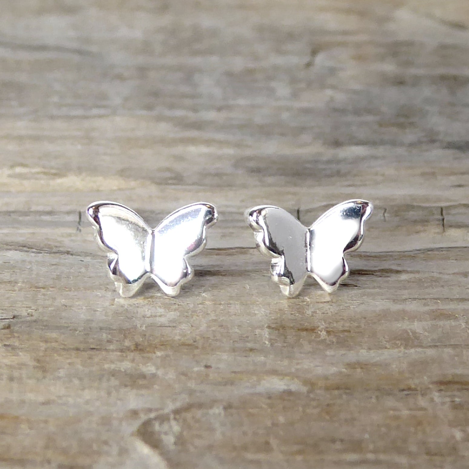 sterling silver butterfly stud earrings
