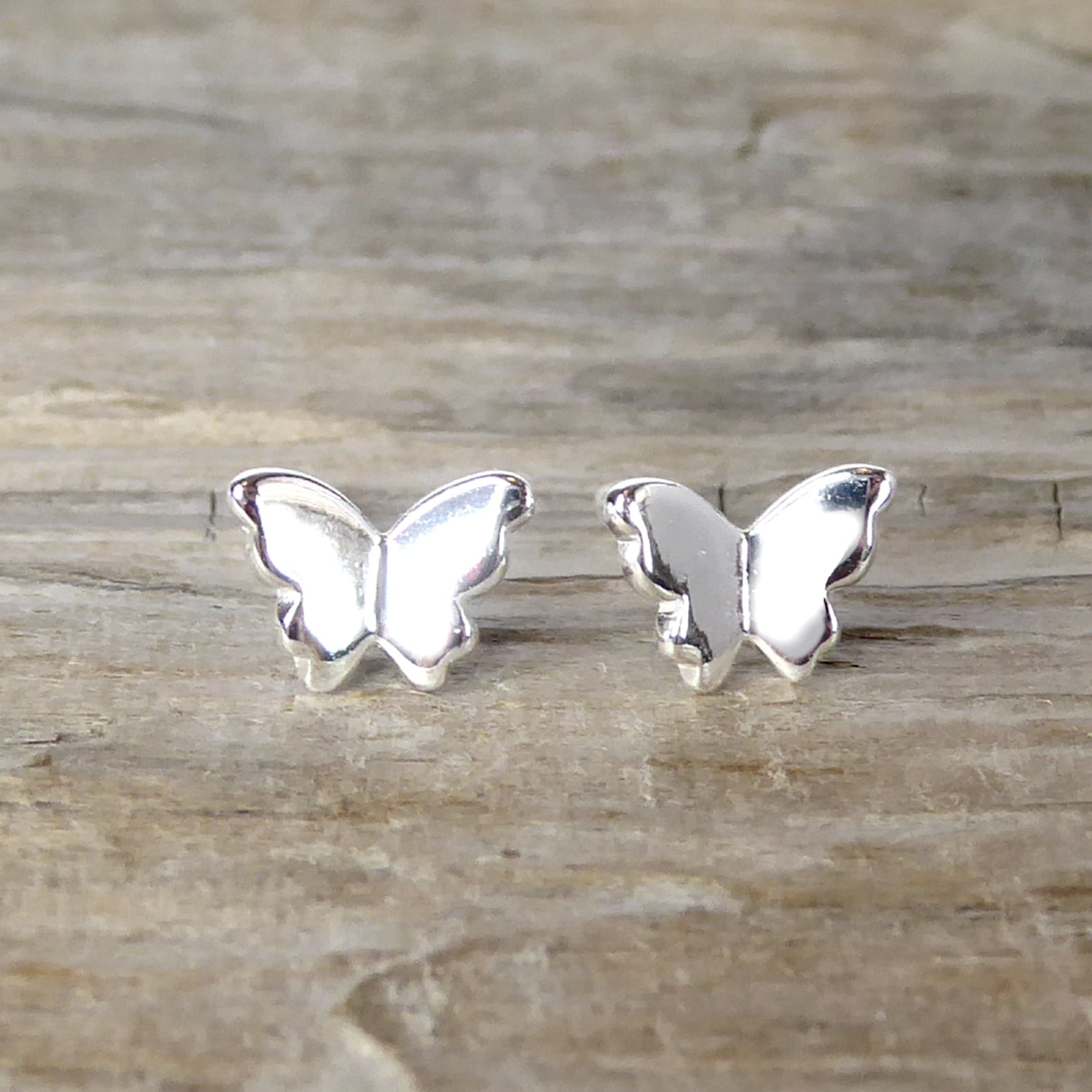 sterling silver butterfly stud earrings