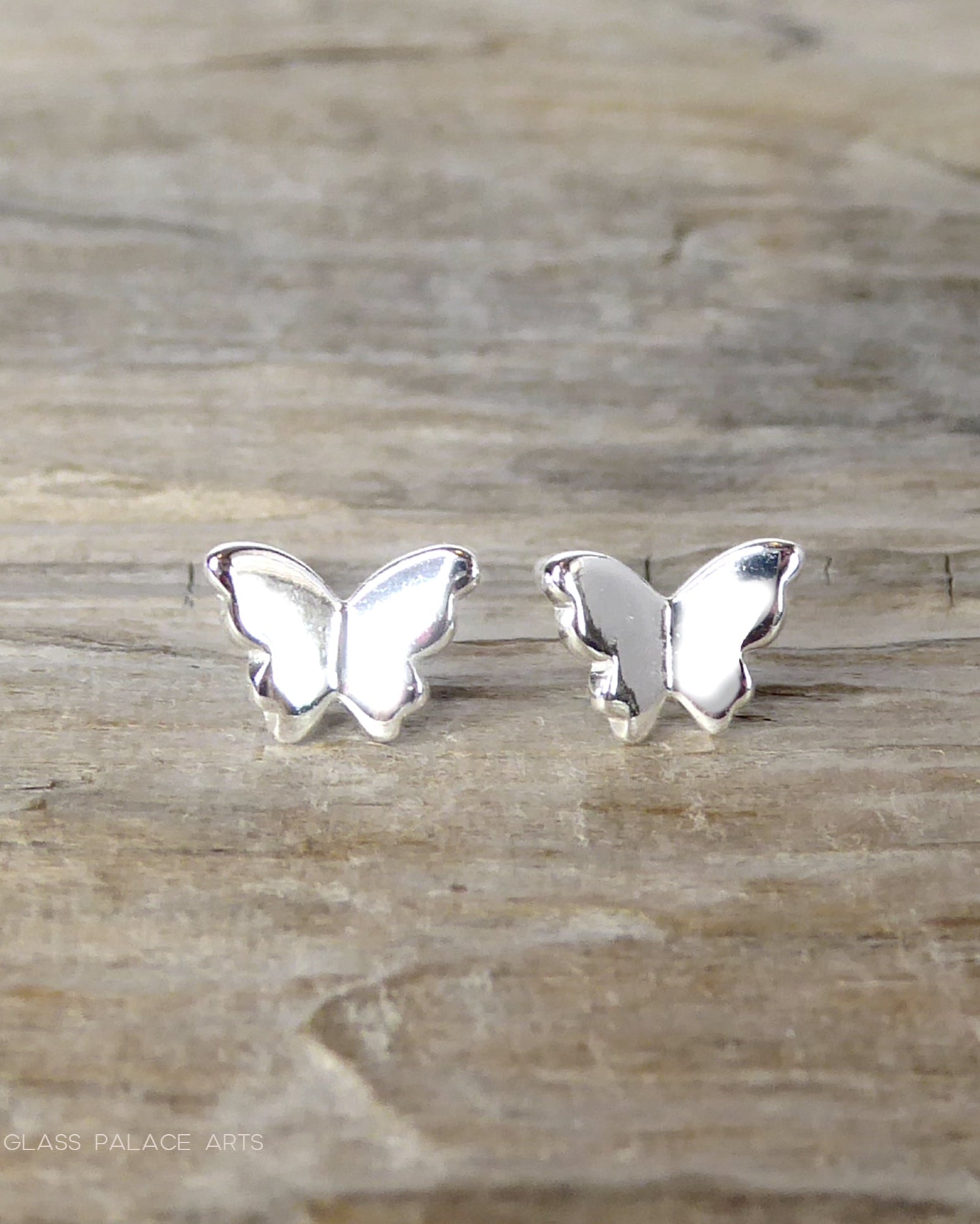 sterling silver butterfly stud earrings