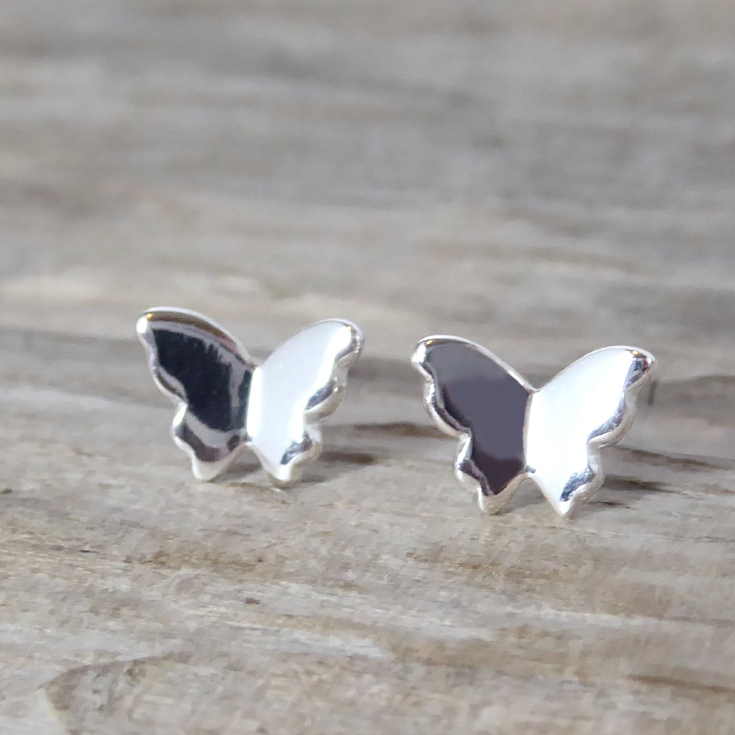 sterling silver butterfly stud earrings