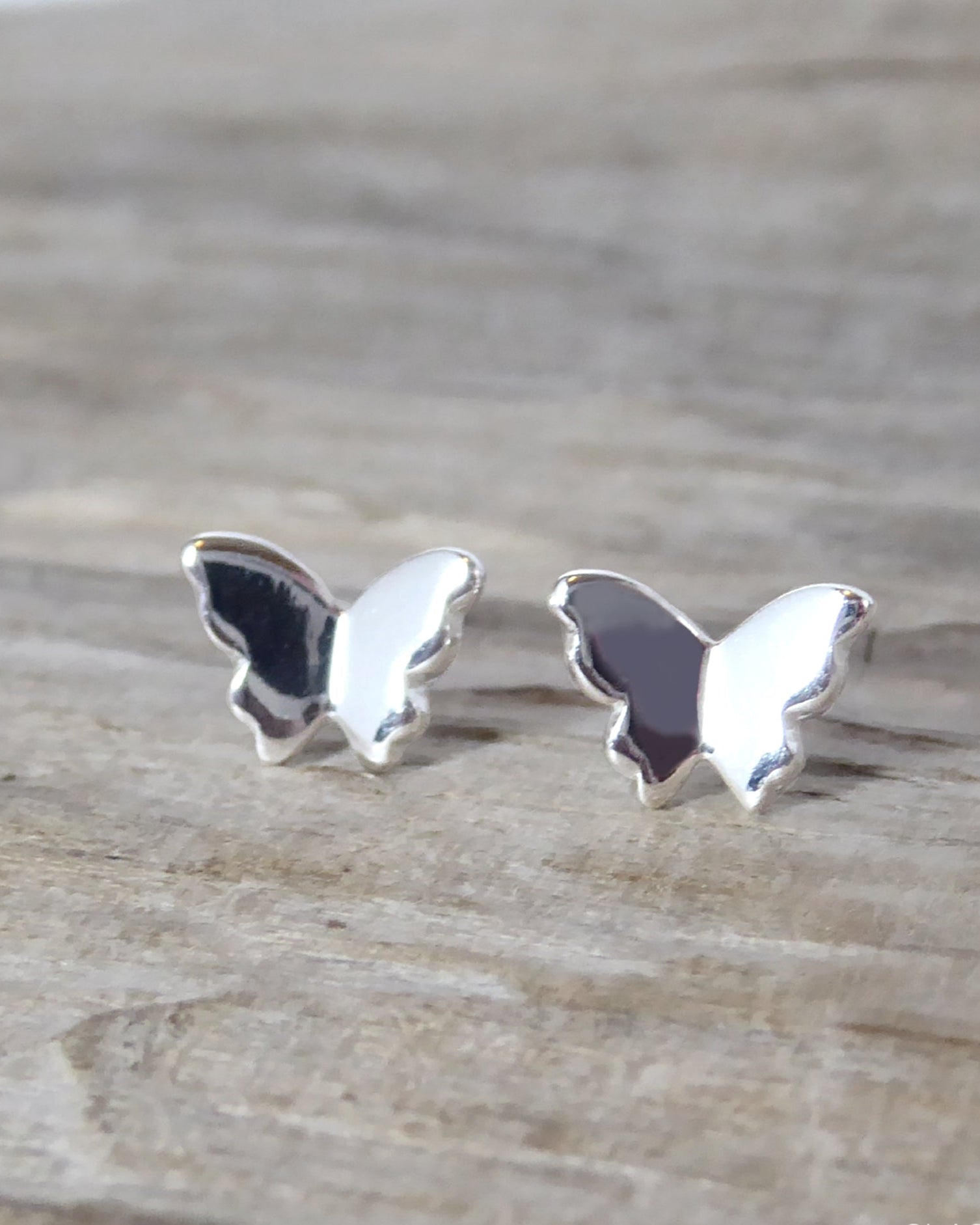 sterling silver butterfly stud earrings