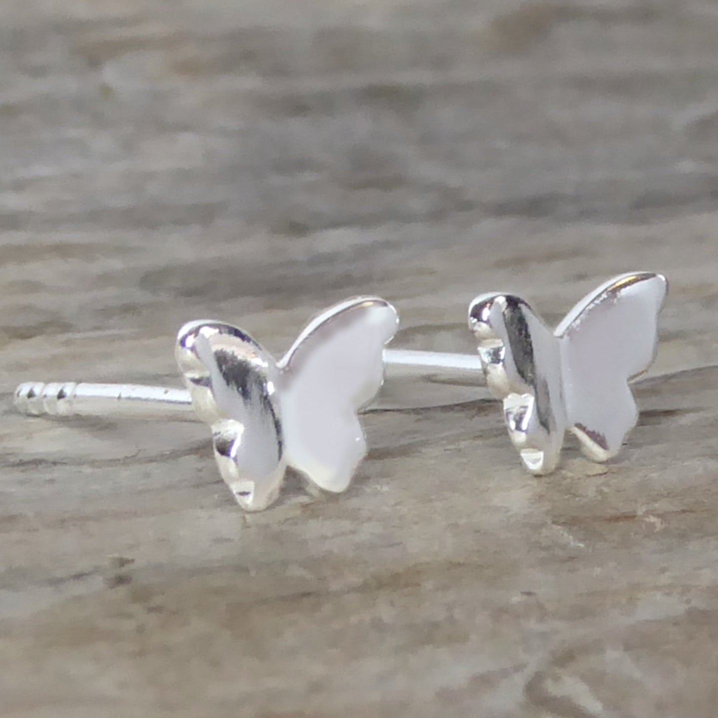 sterling silver butterfly stud earrings