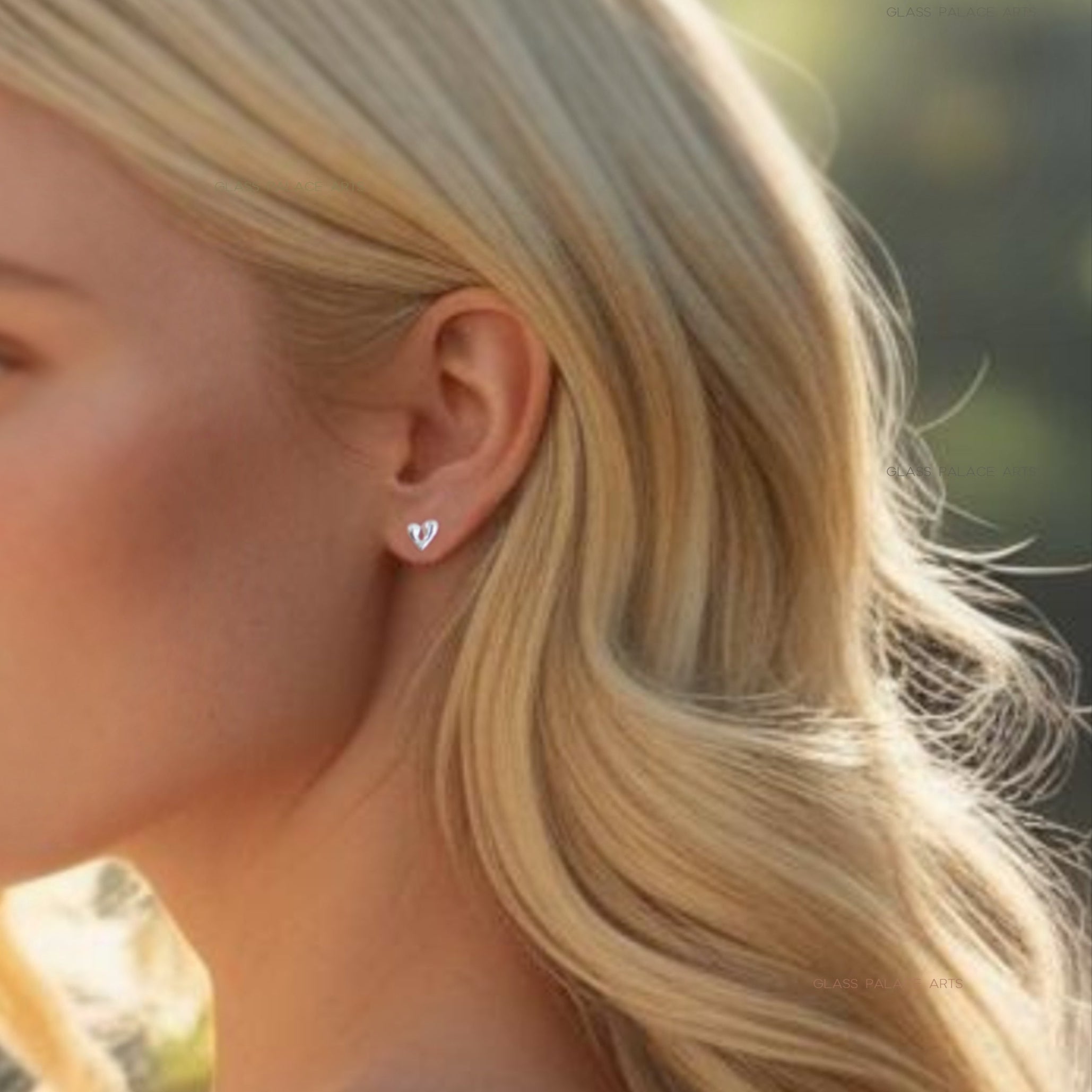 Sterling Silver tiny broken heart stud earrings