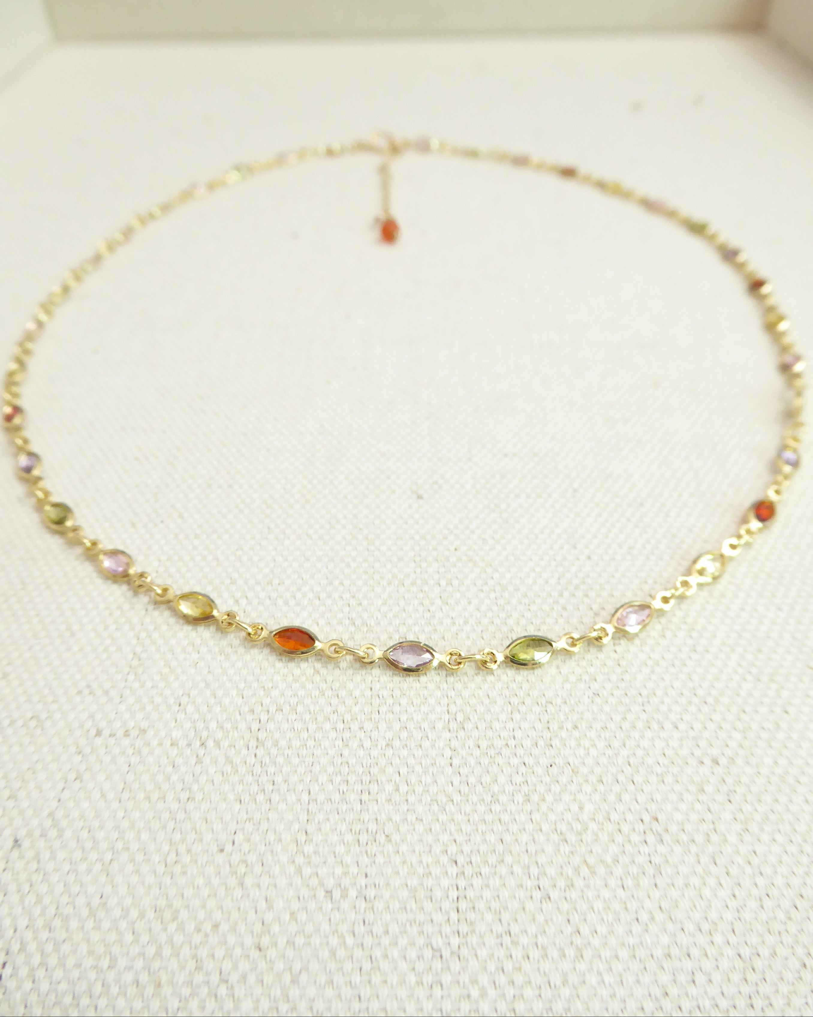 Dainty Multi-Color Gemstone Choker Necklace For Women