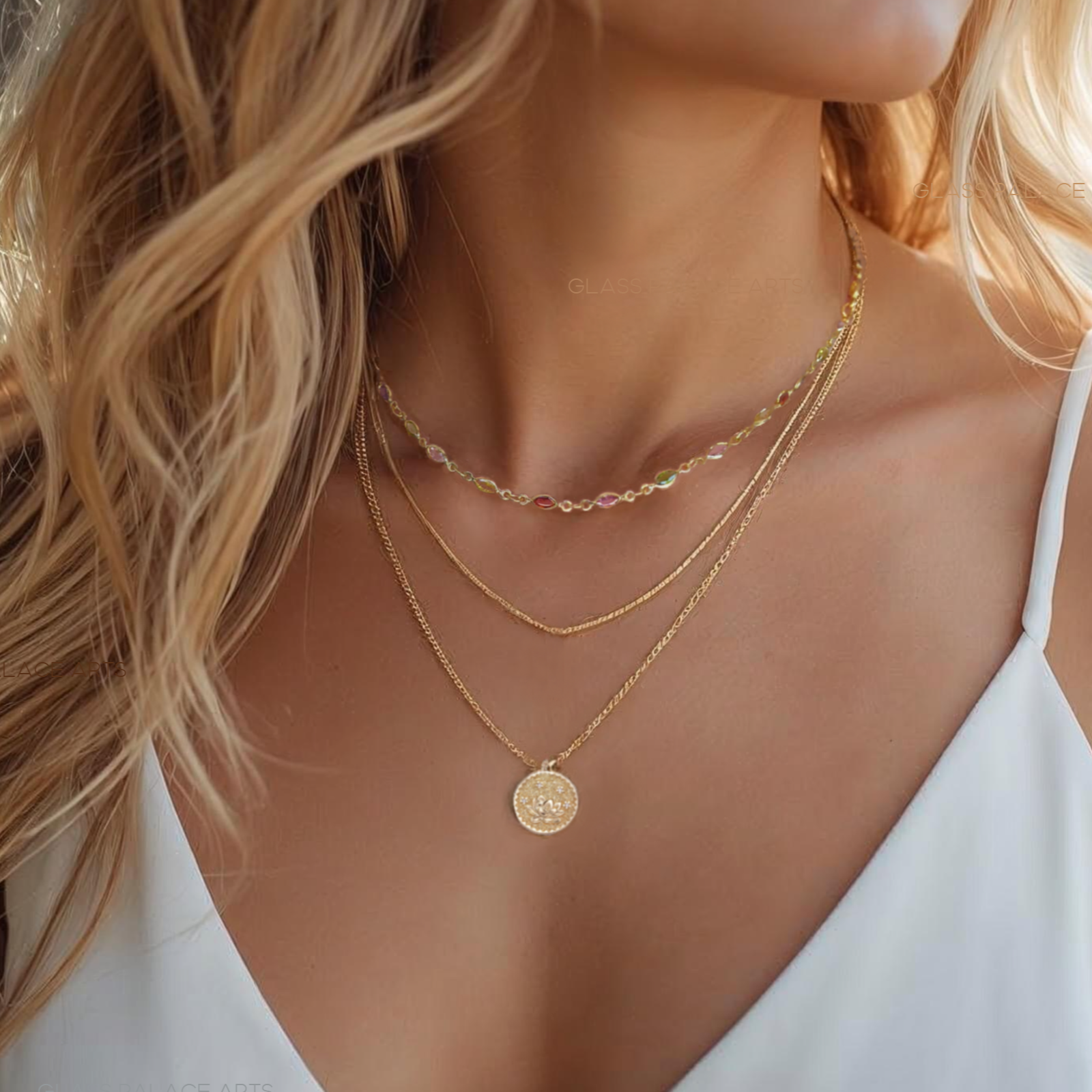 Dainty Multi-Color Gemstone Choker Necklace For Women