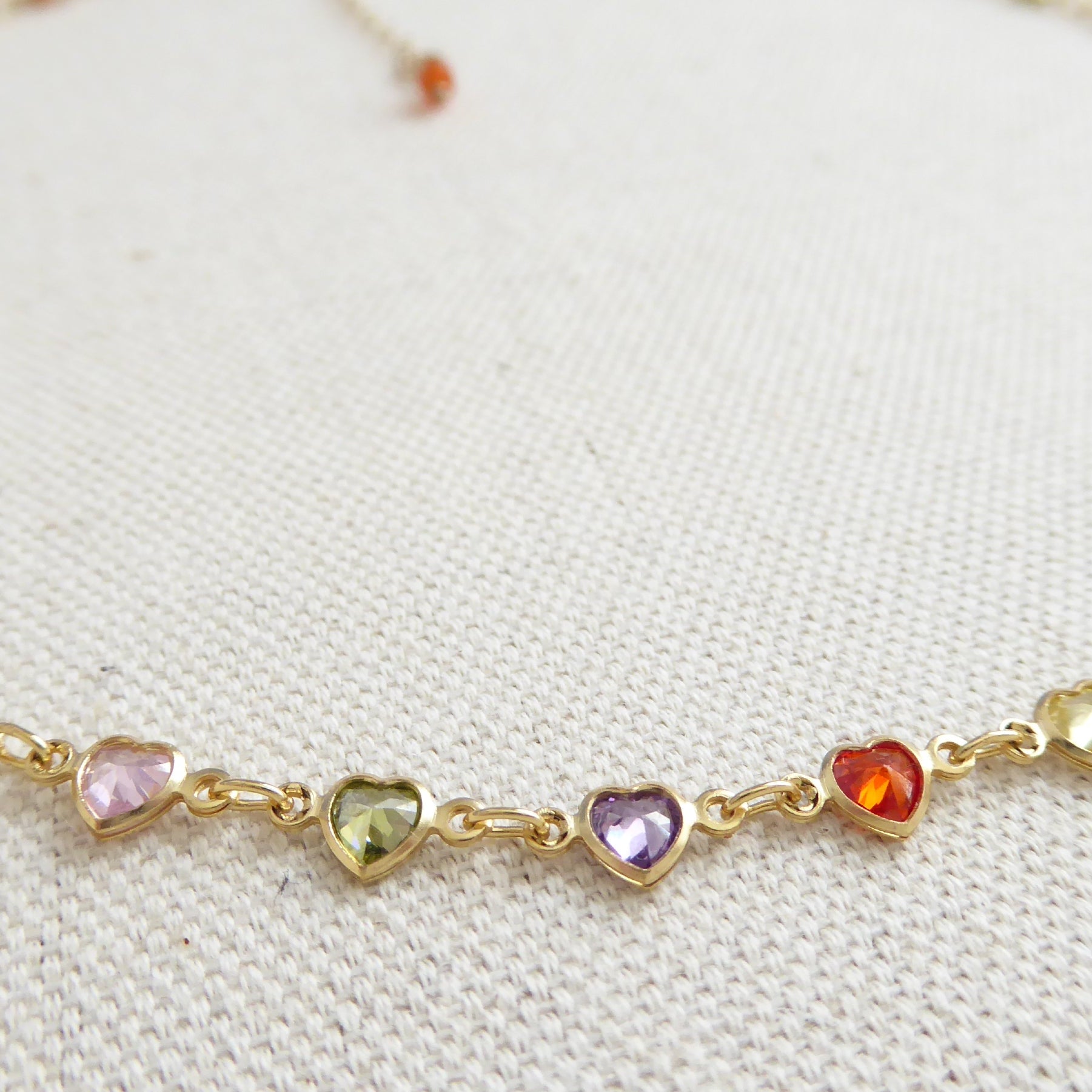 Heart Gemstone Choker Necklace - Dainty Multicolor Layering Necklace For Women