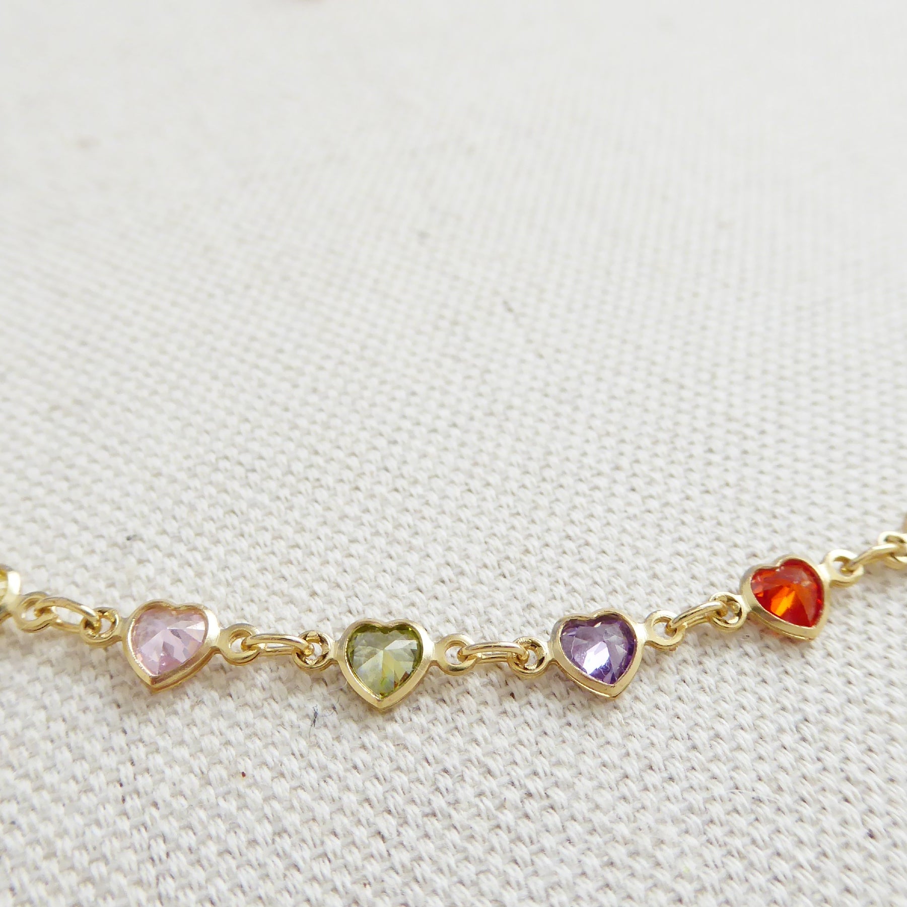 Heart Gemstone Choker Necklace - Dainty Multicolor Layering Necklace For Women