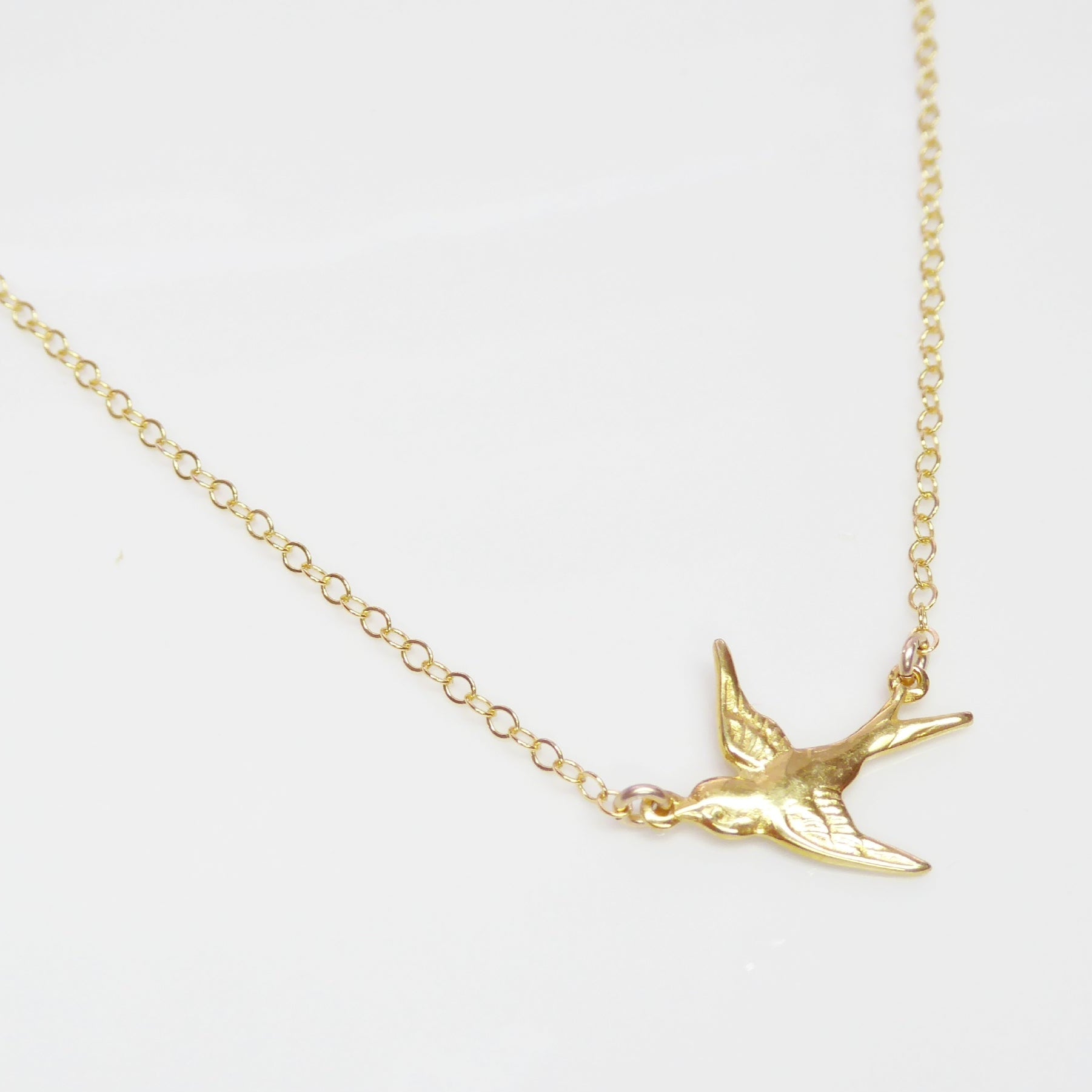 Sterling Silver Small Bird Flying Dove Necklace