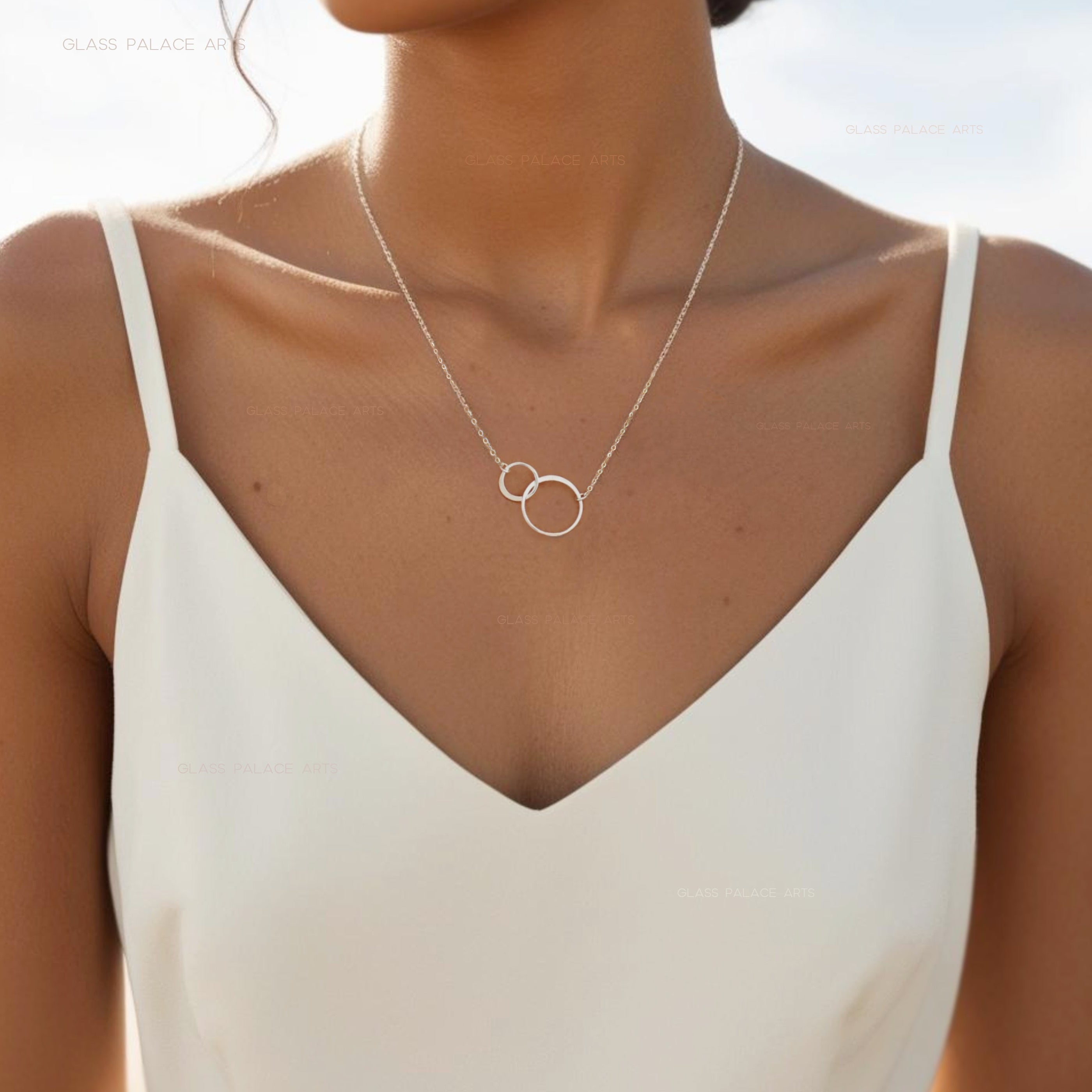 Linked Circle Infinity Necklace For Women - In Sterling Silver