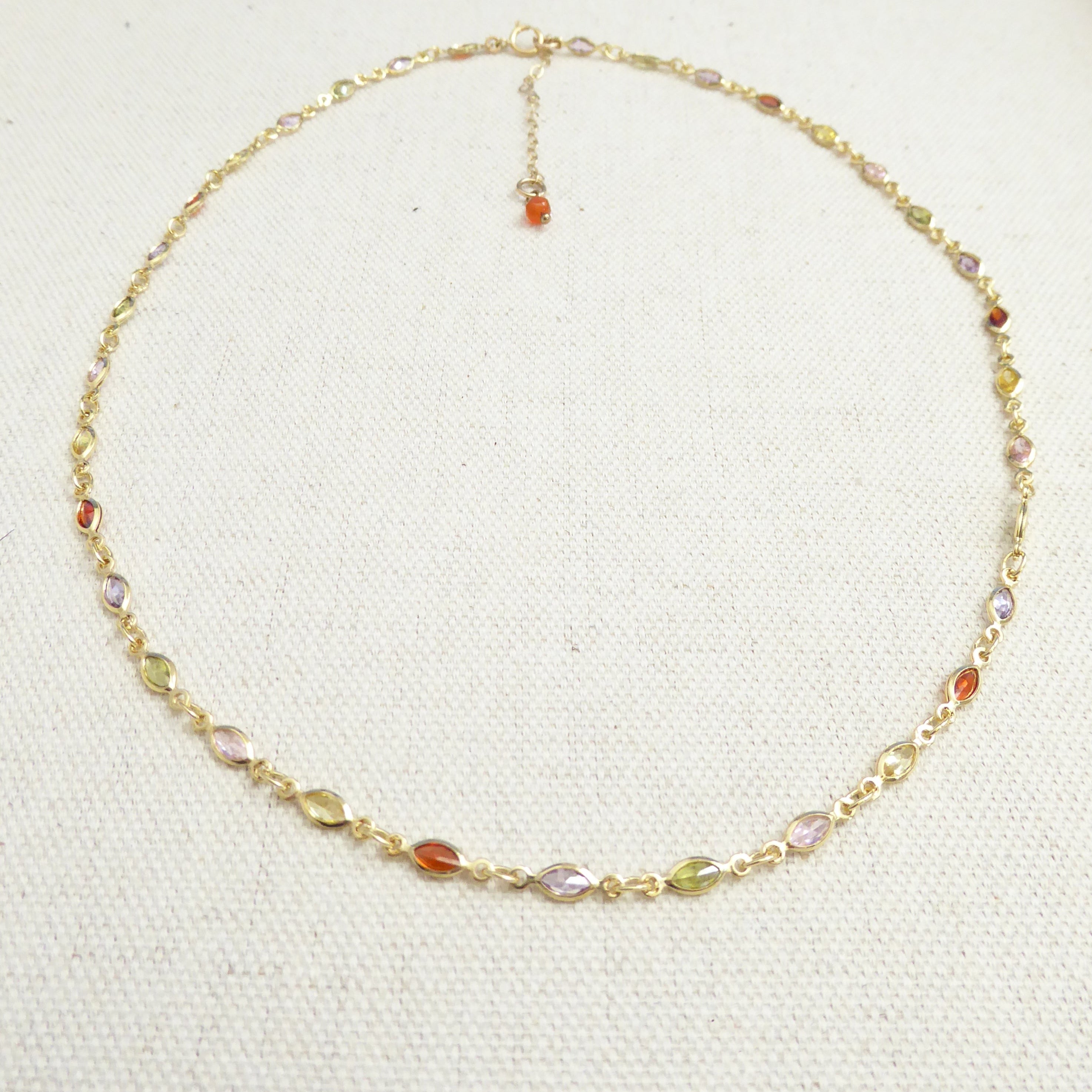 Dainty Multi-Color Gemstone Choker Necklace For Women