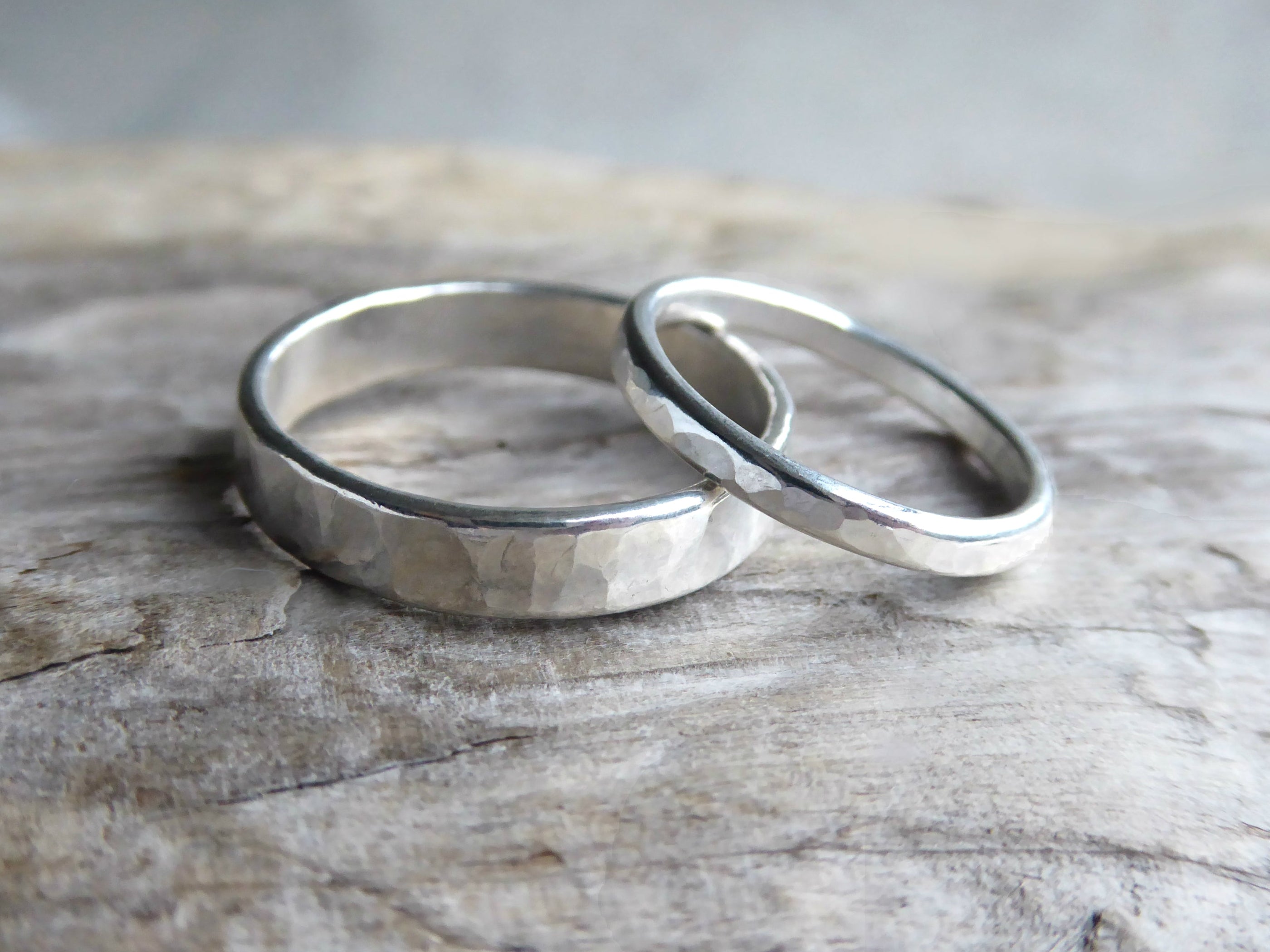His And Hers Matching Couples Ring Set Sterling Silver - Matching Wedding Bands