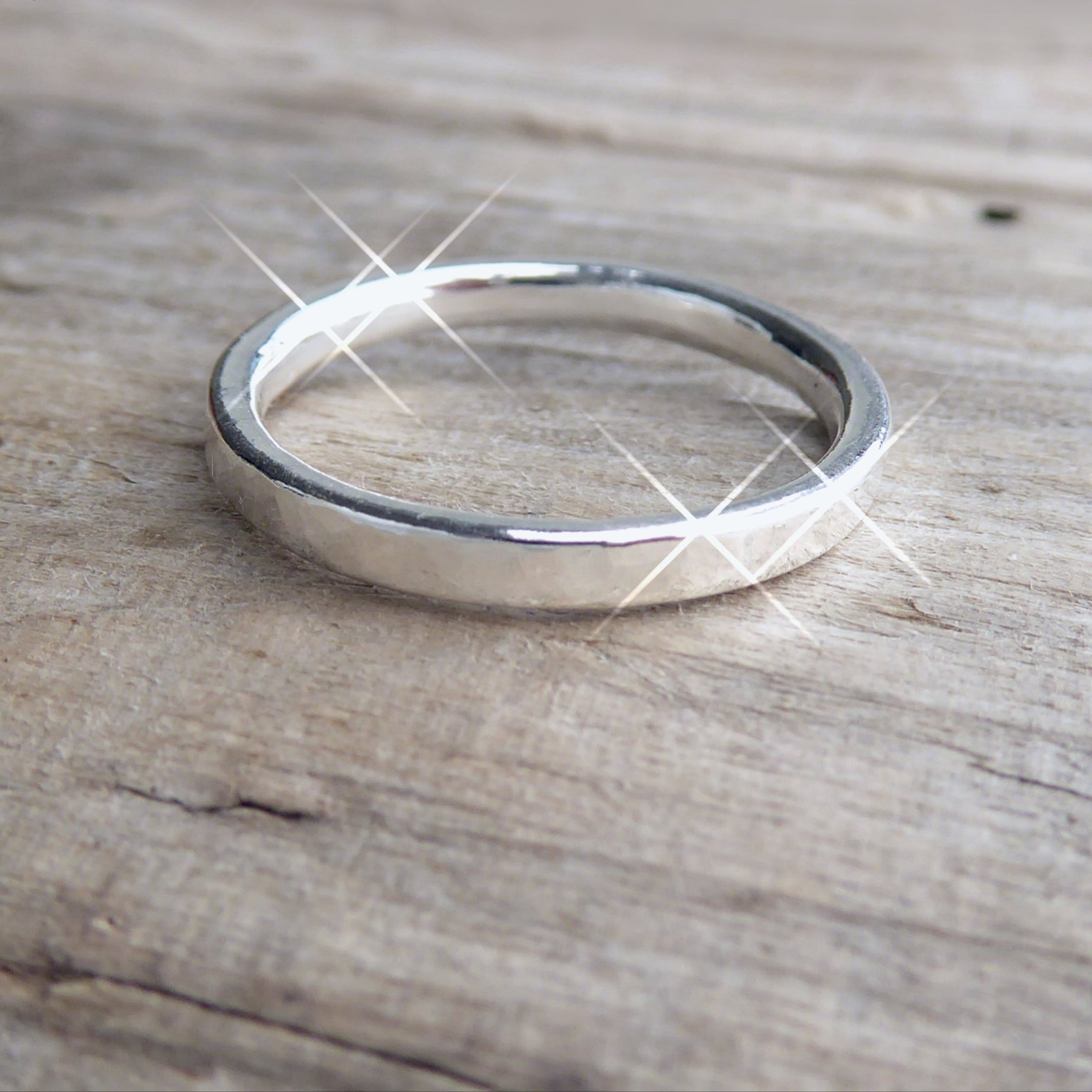 Sterling Silver Ring For Women 2mm - Hammered Midi Ring Sets