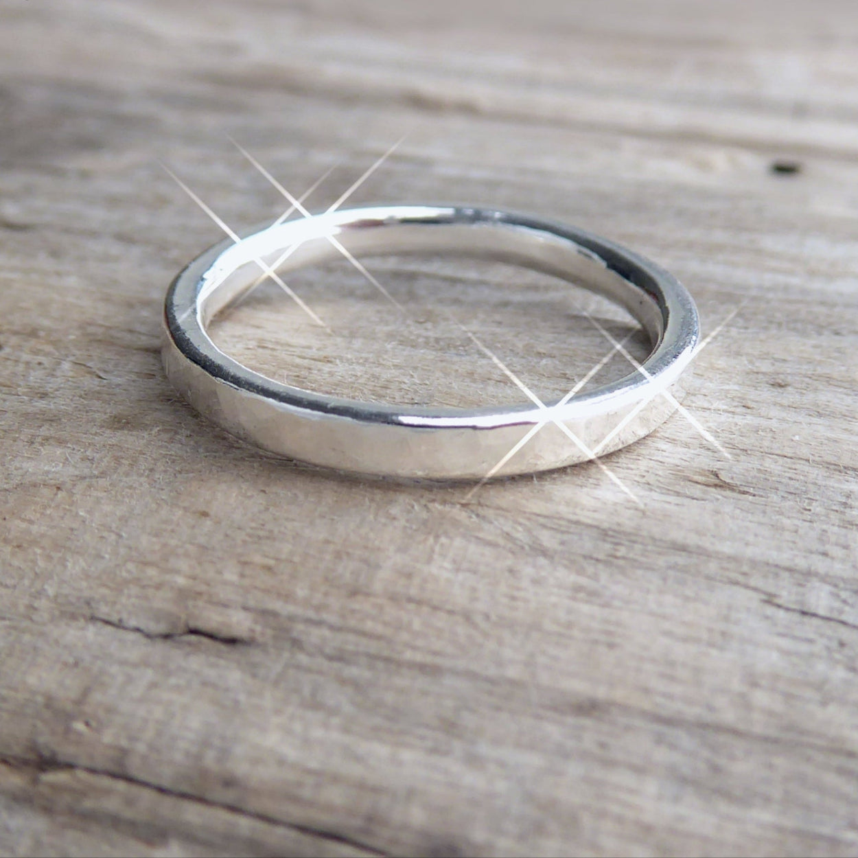 Sterling Silver Ring For Women 2mm - Hammered Midi Ring Sets