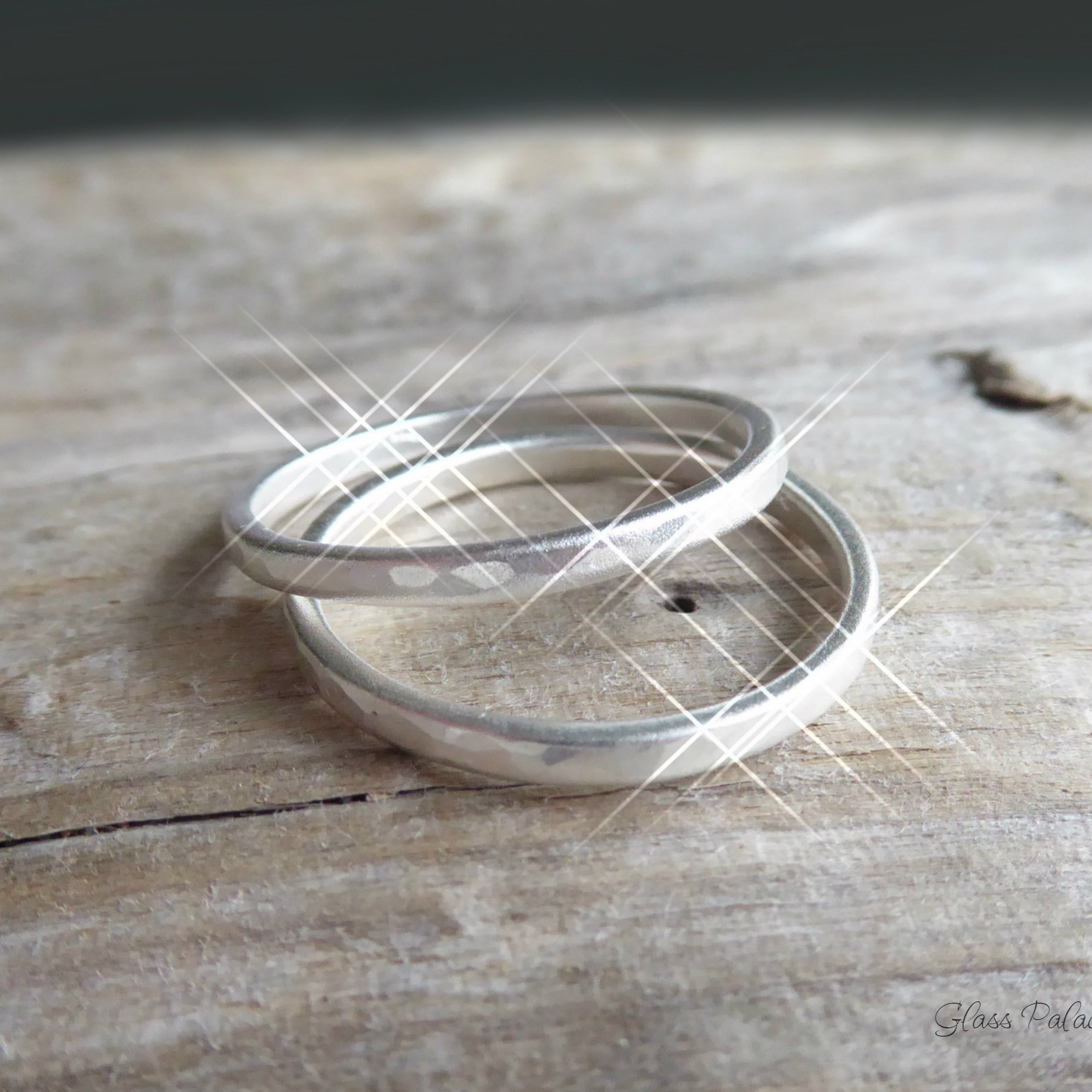 Sterling Silver Ring For Women 2mm - Hammered Midi Ring Sets