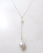 sterling silver freshwater pearl lariat necklace for women