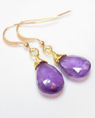 Genuine Amethyst Teardrop Earrings