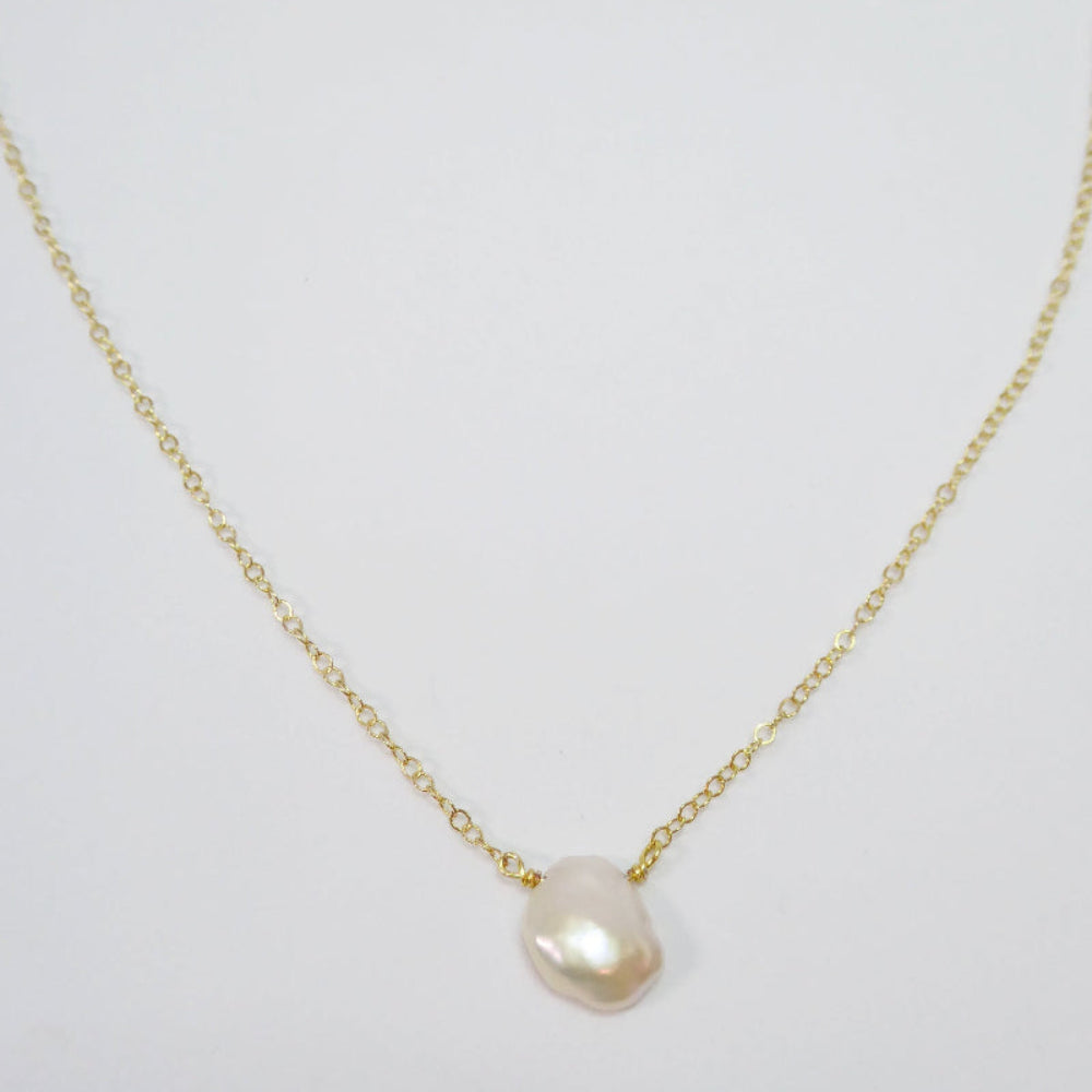Baroque Freshwater Pearl Necklace For Women- Sterling Silver, 14k Gold or Rose Gold