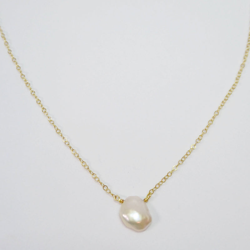 Baroque Freshwater Pearl Necklace For Women- Sterling Silver, 14k Gold or Rose Gold