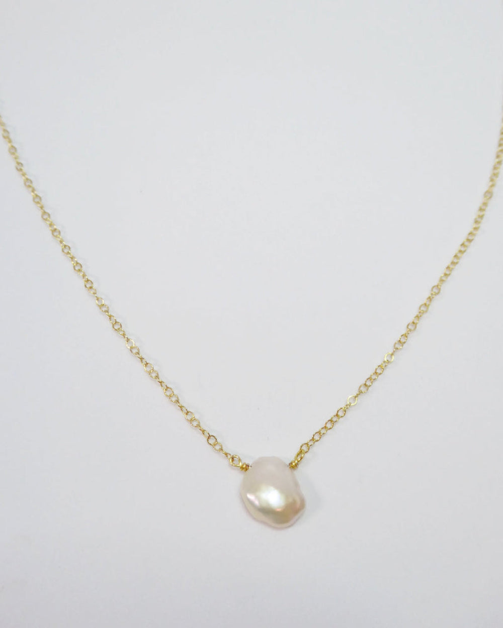 Baroque Freshwater Pearl Necklace For Women- Sterling Silver, 14k Gold or Rose Gold