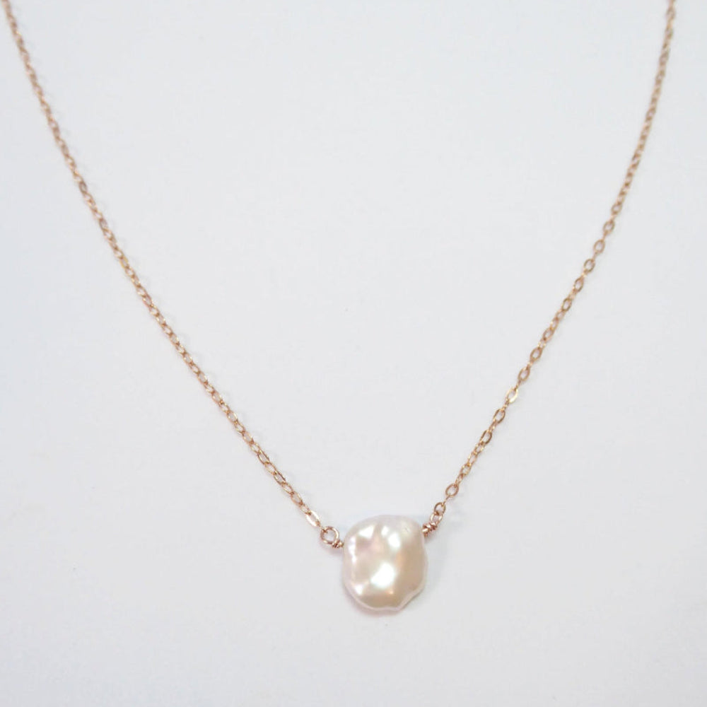 Baroque Freshwater Pearl Necklace For Women- Sterling Silver, 14k Gold or Rose Gold