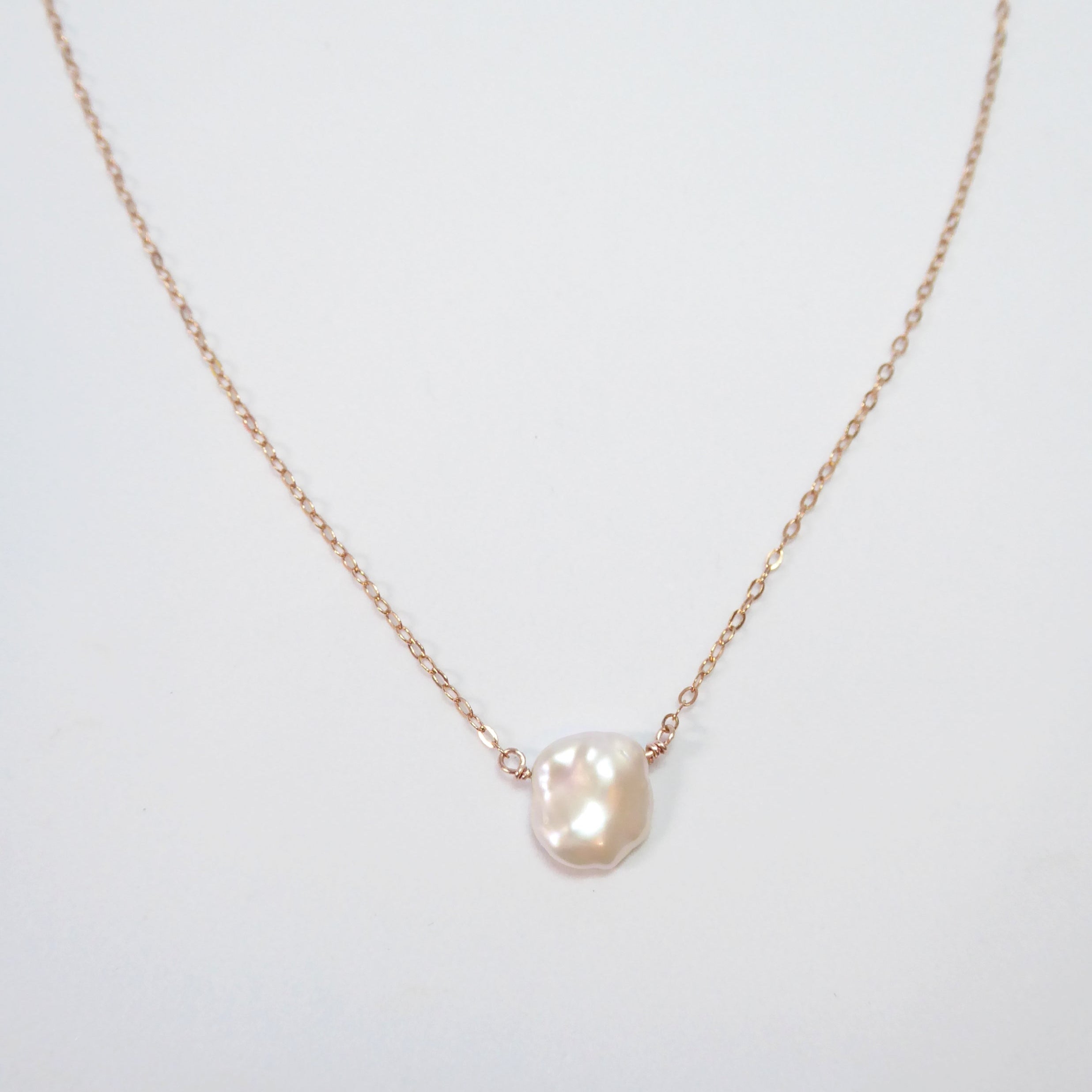 Baroque Freshwater Pearl Necklace For Women- Sterling Silver, 14k Gold or Rose Gold