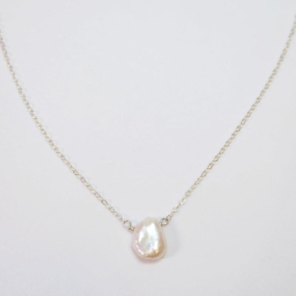 Baroque Freshwater Pearl Necklace For Women- Sterling Silver, 14k Gold or Rose Gold