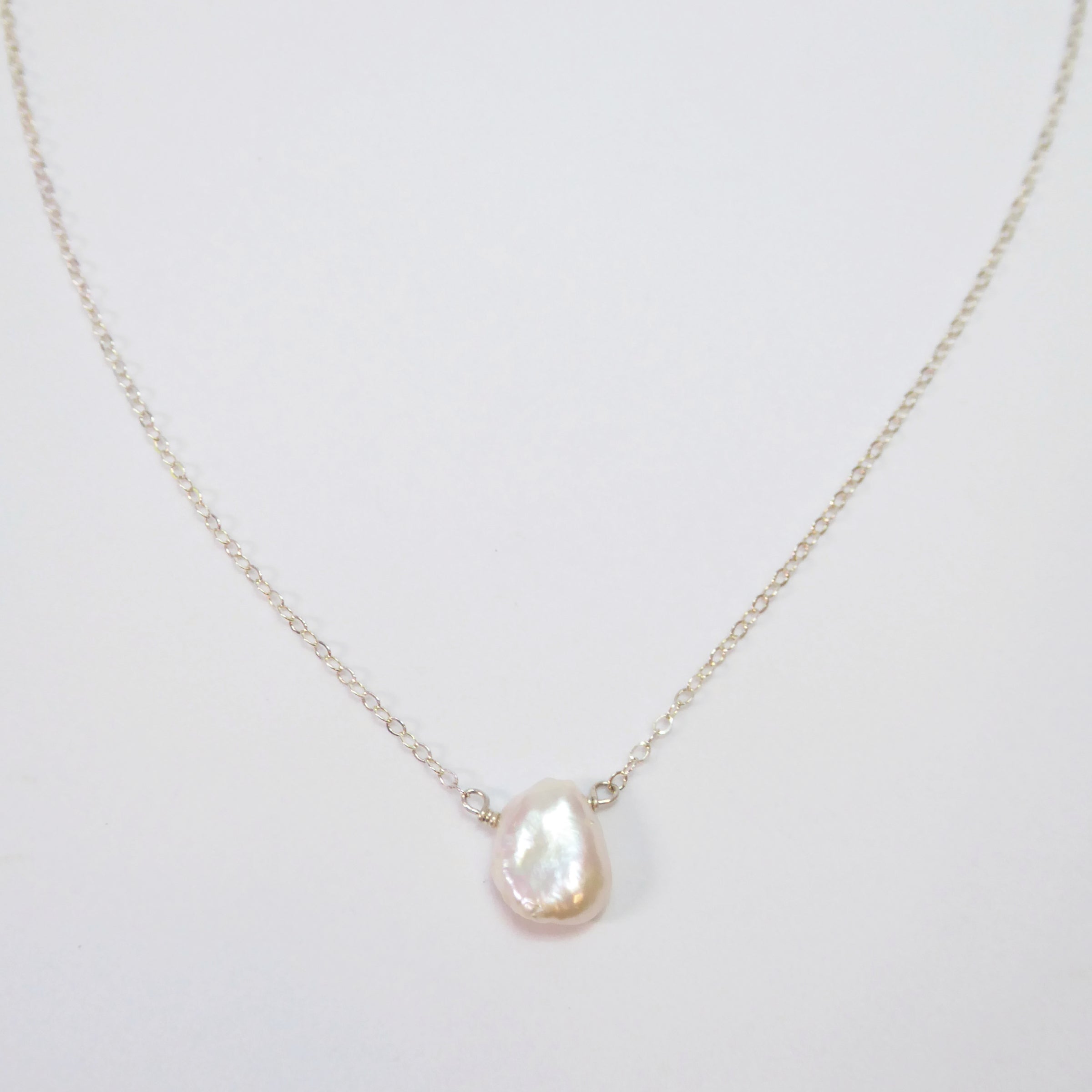 Baroque Freshwater Pearl Necklace For Women- Sterling Silver, 14k Gold or Rose Gold