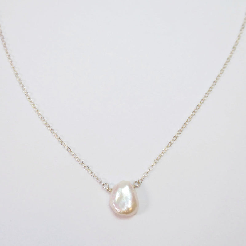 Baroque Freshwater Pearl Necklace For Women- Sterling Silver, 14k Gold or Rose Gold