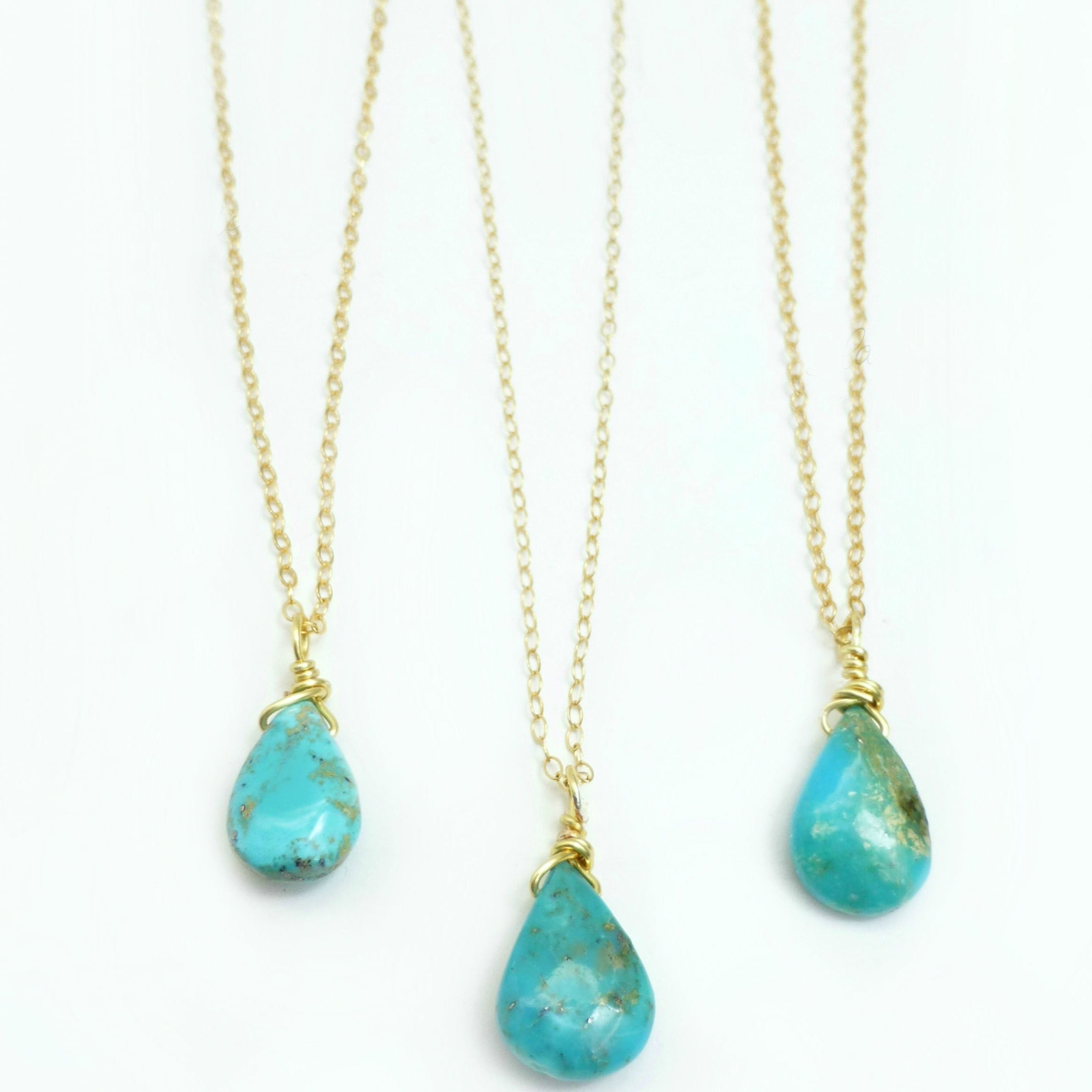 Genuine Sleeping Beauty Turquoise Teardrop Necklace