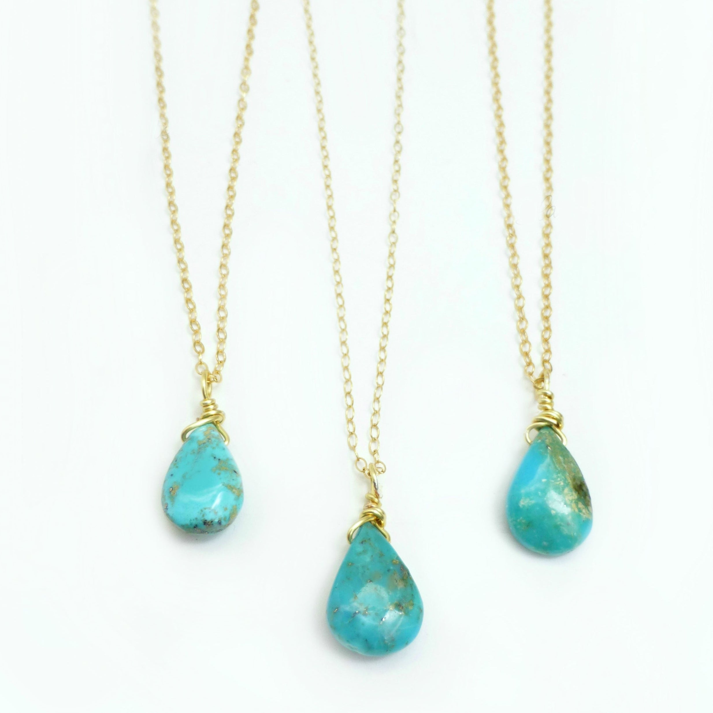 Genuine Sleeping Beauty Turquoise Teardrop Necklace