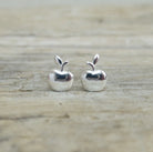 Tiny Sterling Silver Apple Stud Push Back Earrings - 14k Gold Snow White's Apple