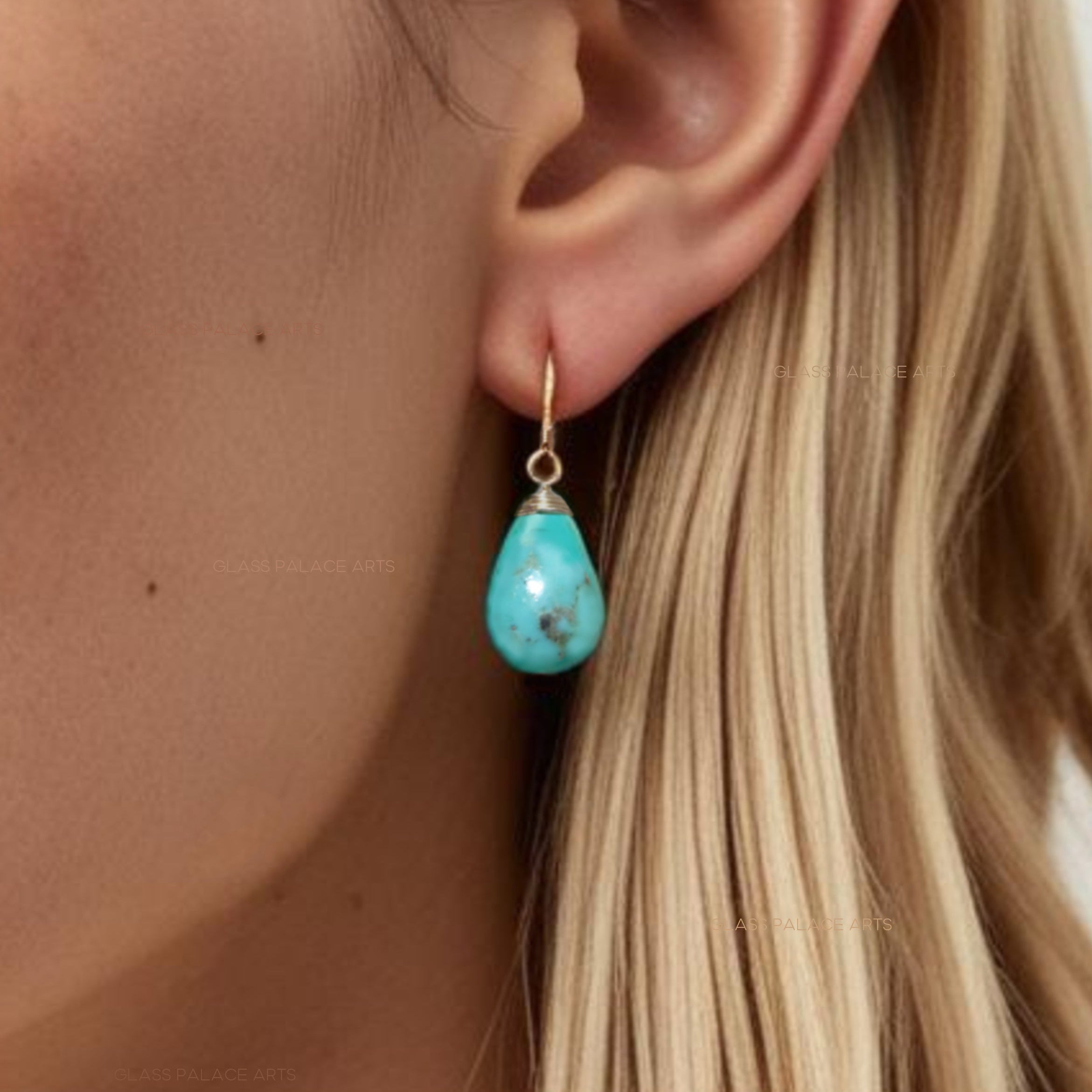 Sleeping Beauty Turquoise Teardrop Earrings