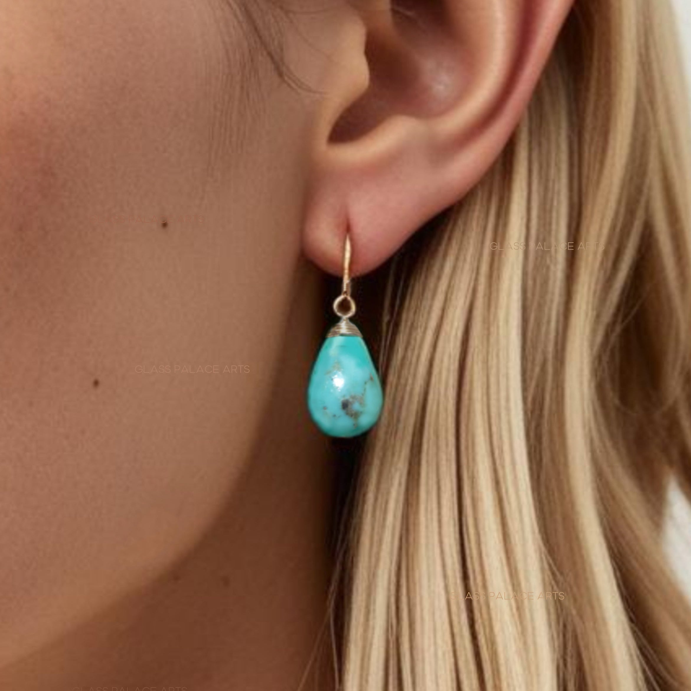 Sleeping Beauty Turquoise Teardrop Earrings