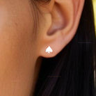 Sterling Silver Spade Earrings - Tiny Stud Post Earrings