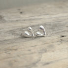 Sterling Silver Split Heart Stud Earrings