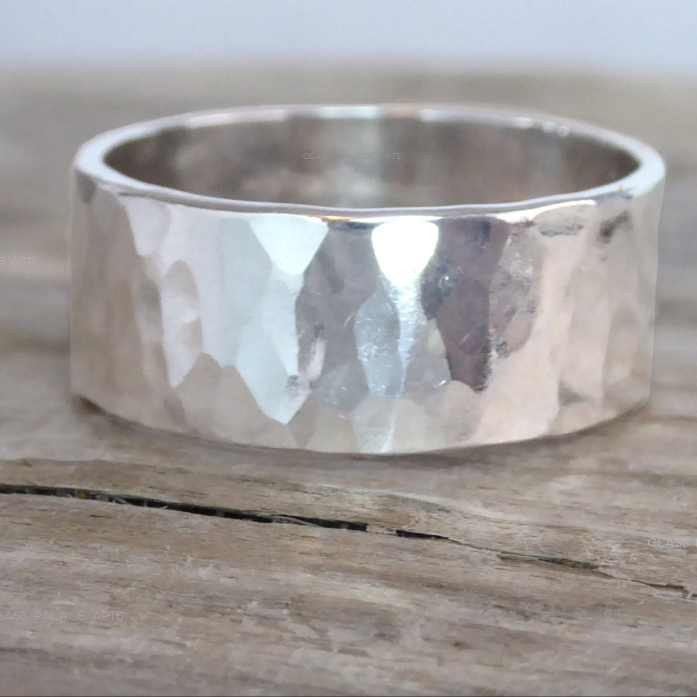 Thick Sterling Silver Wedding Band, 8mm Wedding Ring For Him Or Her - Unisex