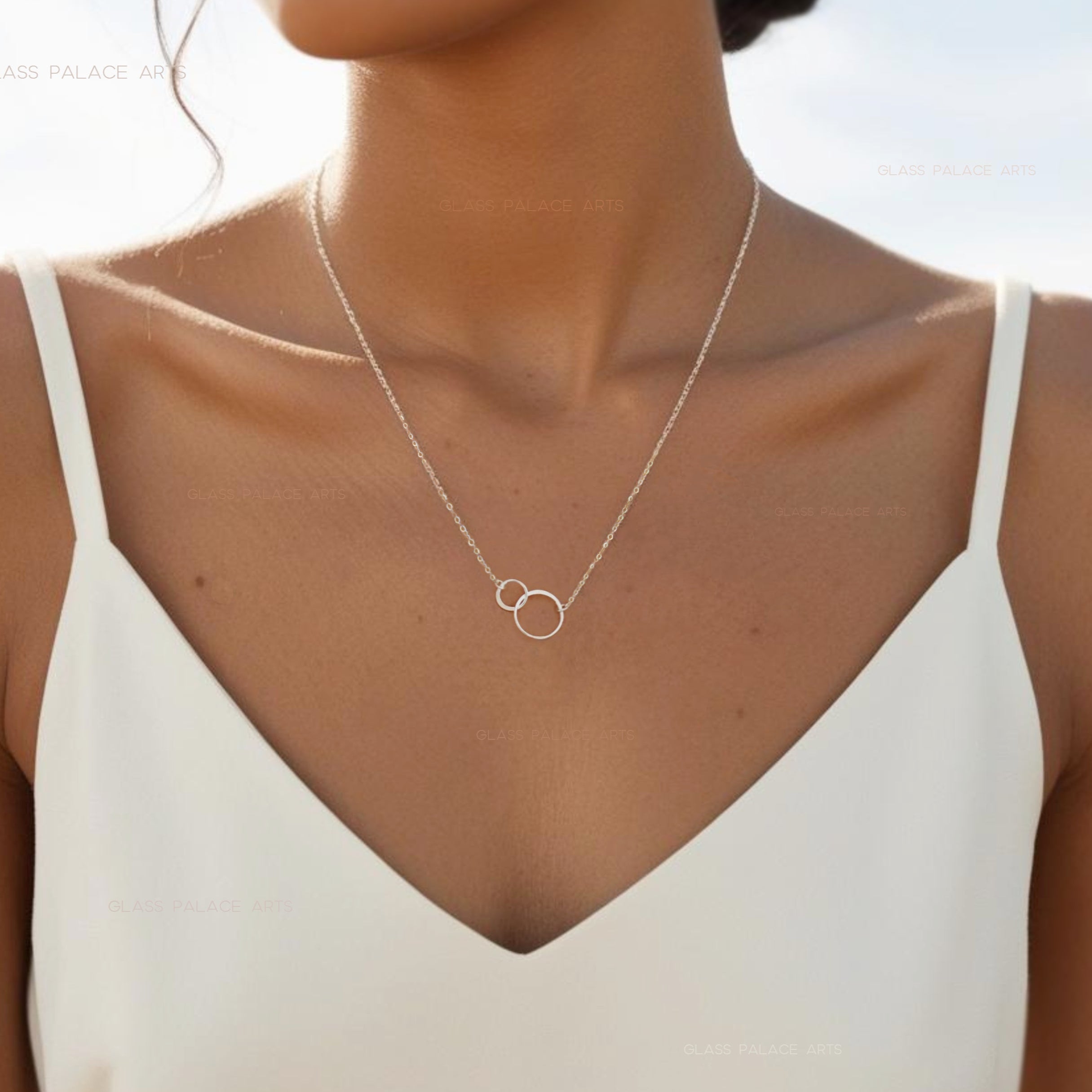 Small Sterling Silver Infinity Necklace With Interlocking Circles