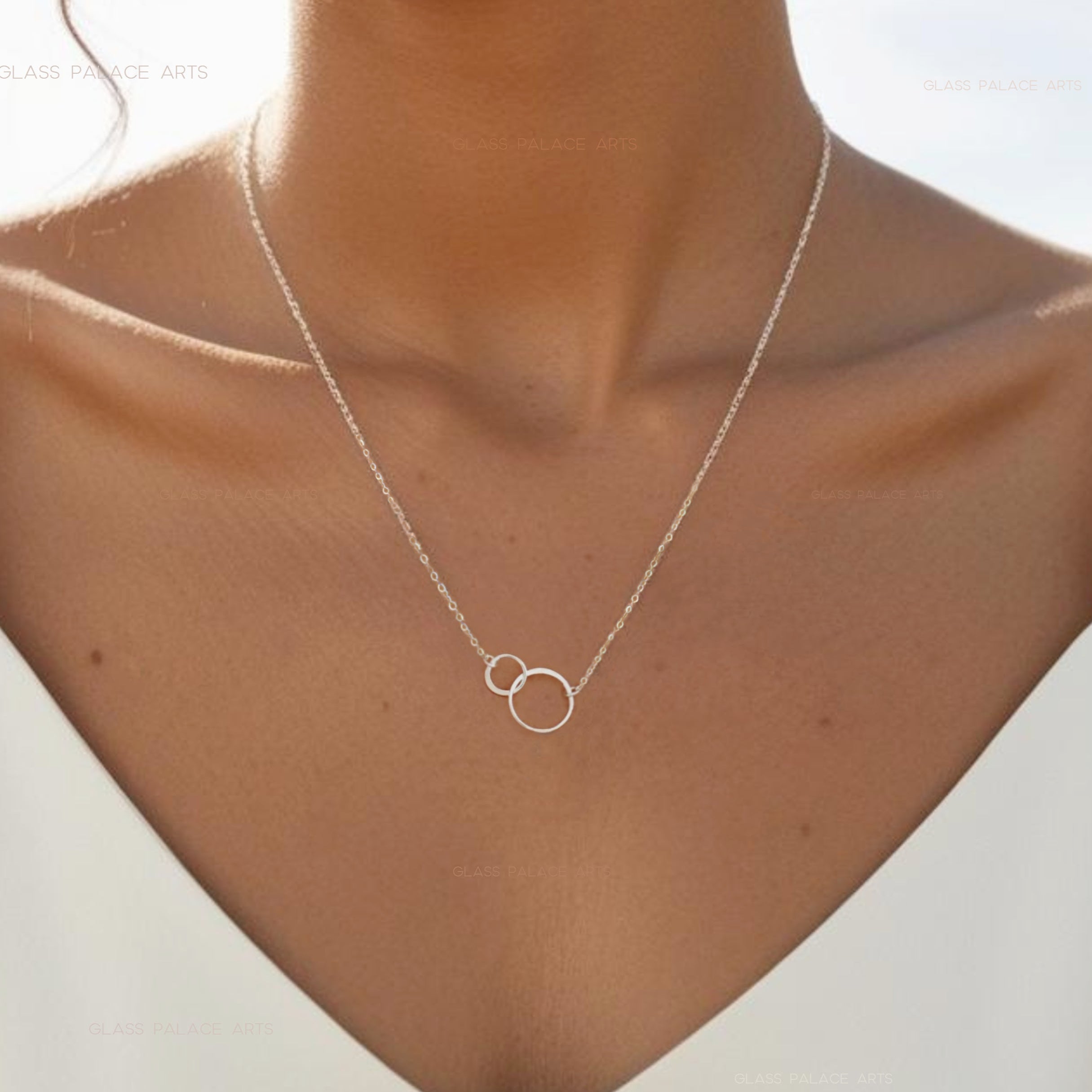 Small Sterling Silver Infinity Necklace With Interlocking Circles