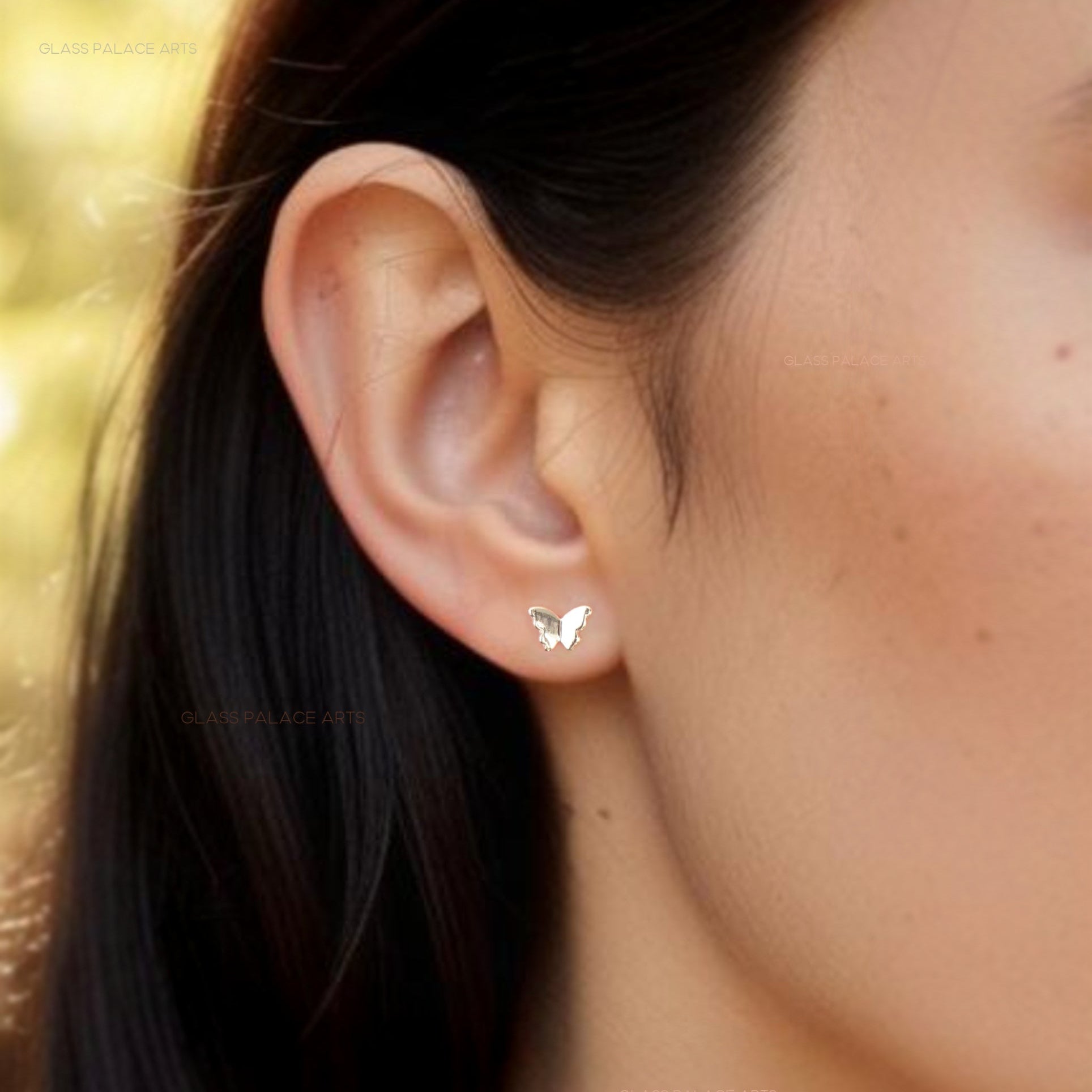 sterling silver butterfly stud earrings