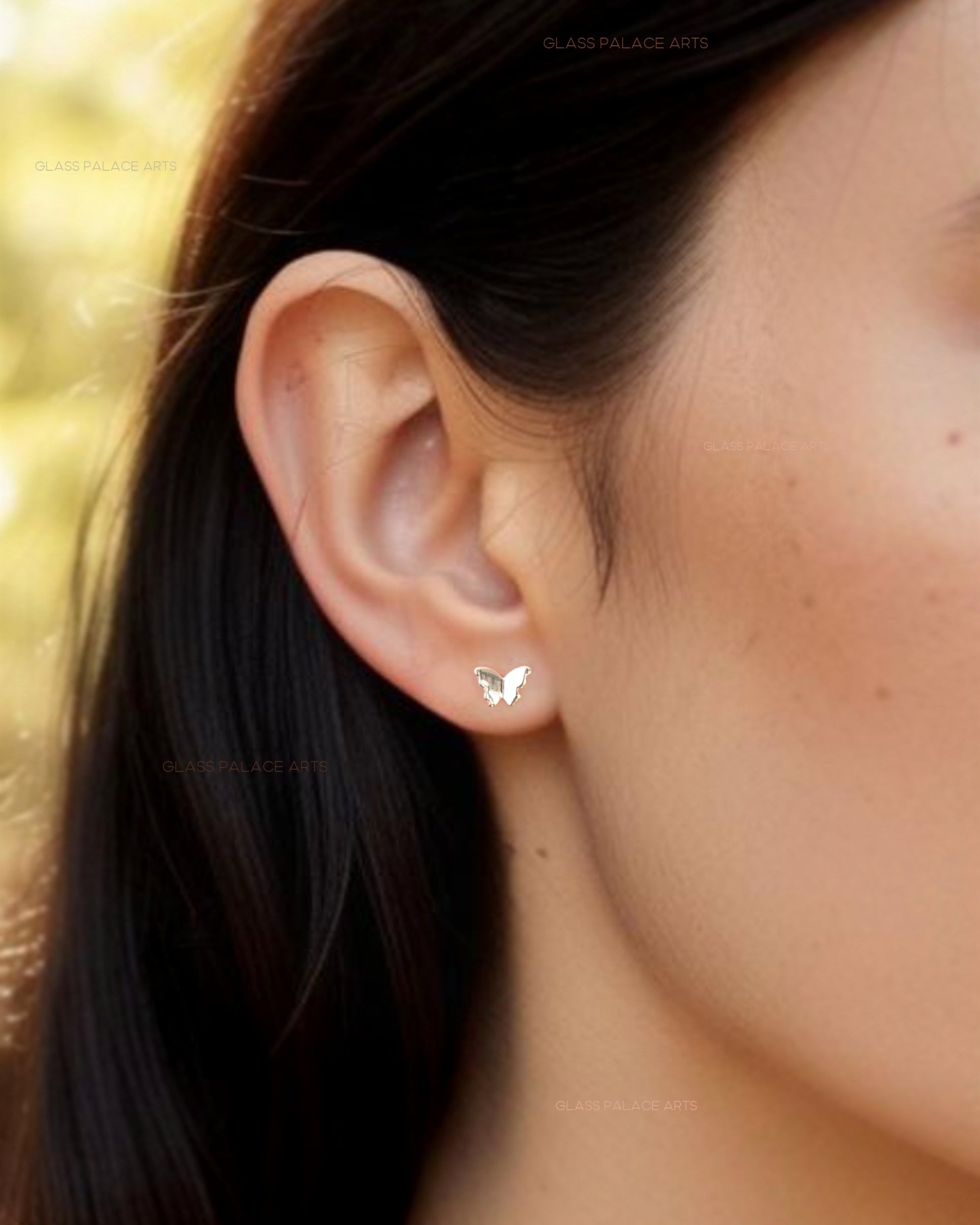 sterling silver butterfly stud earrings