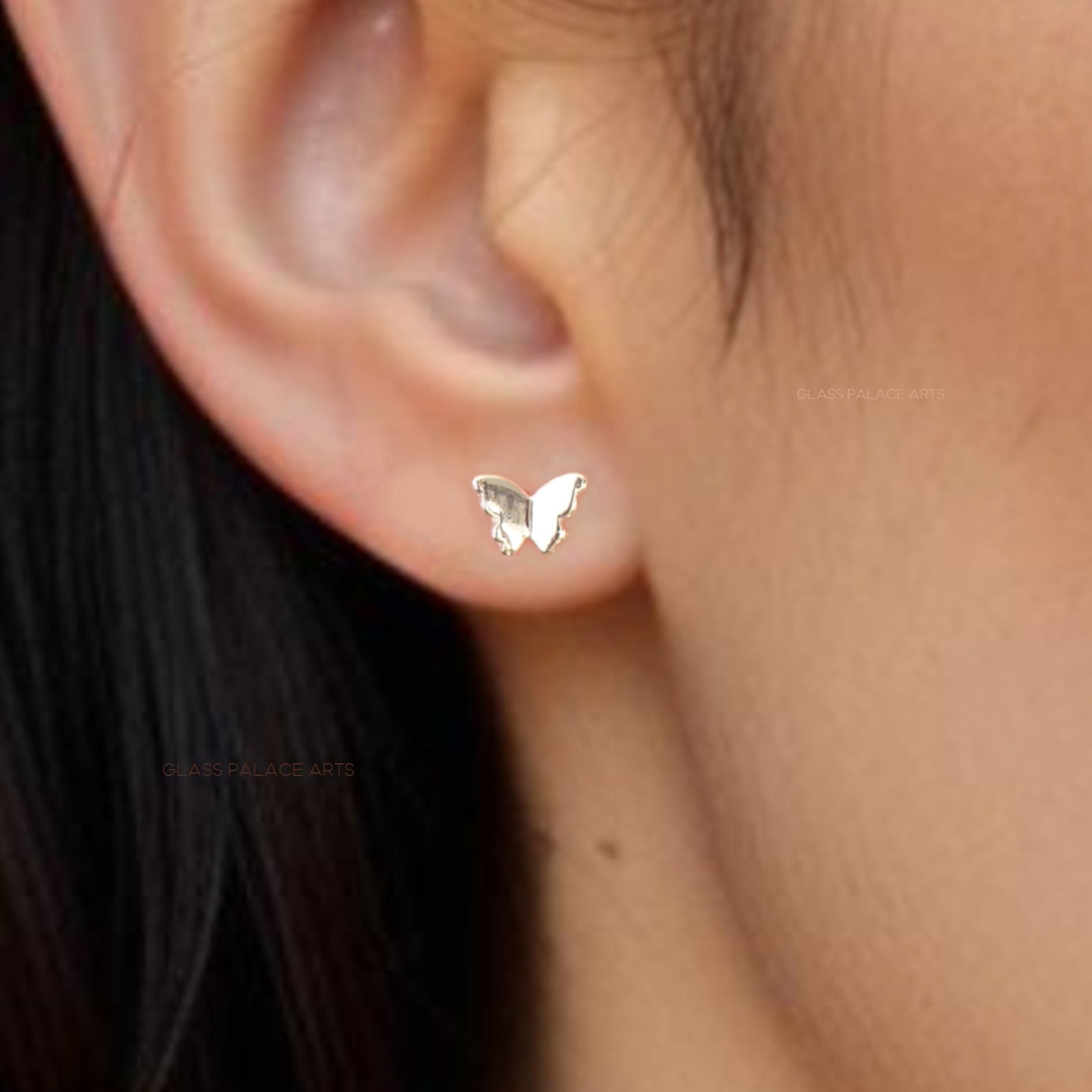sterling silver butterfly stud earrings