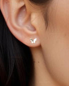 sterling silver butterfly stud earrings
