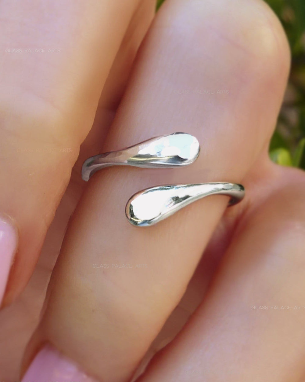 Adjustable Sterling Silver Bypass Ring - Modern Hammered Wrap Around Ring For Women