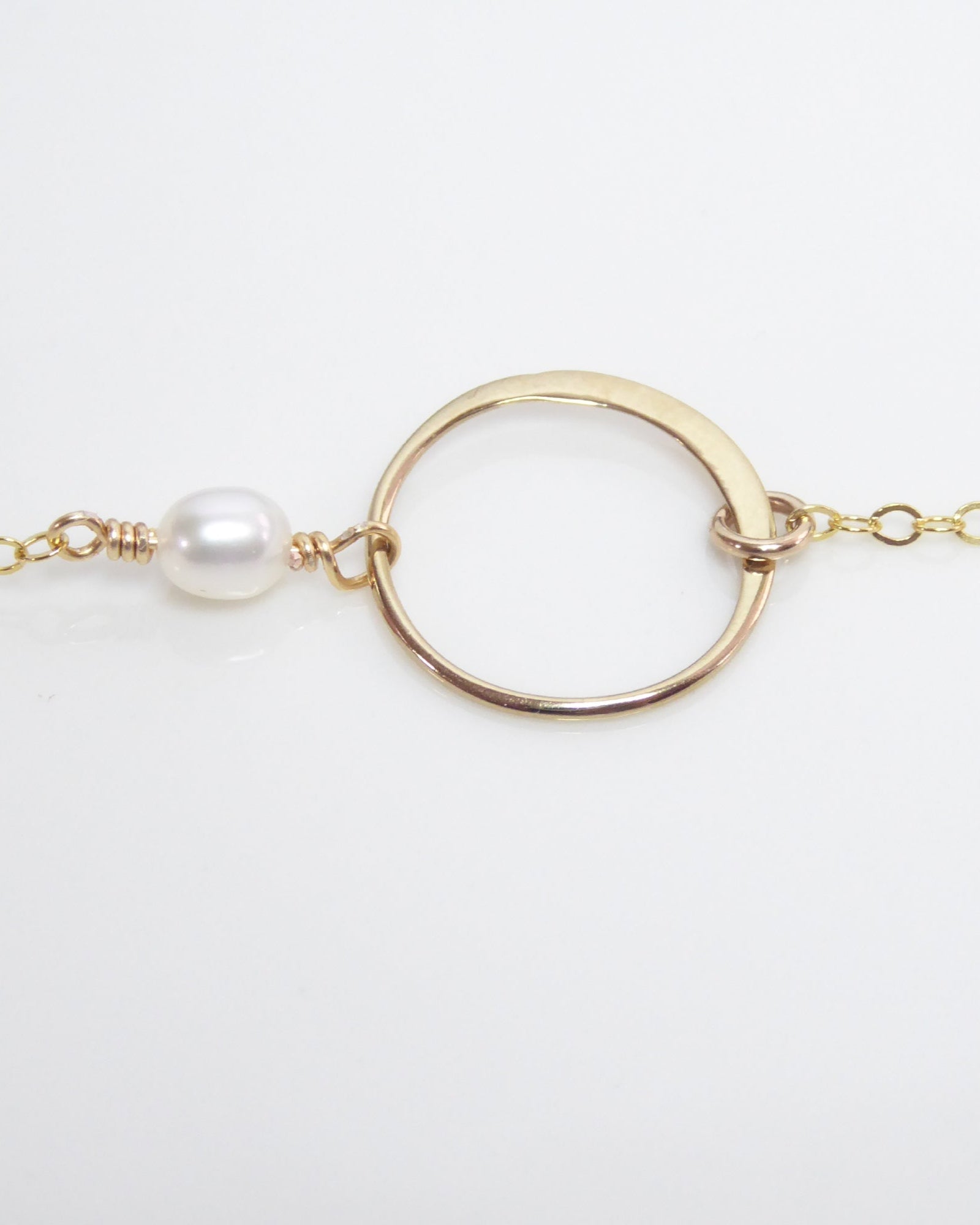 Infinity Circle Bracelet With Freshwater Pearl