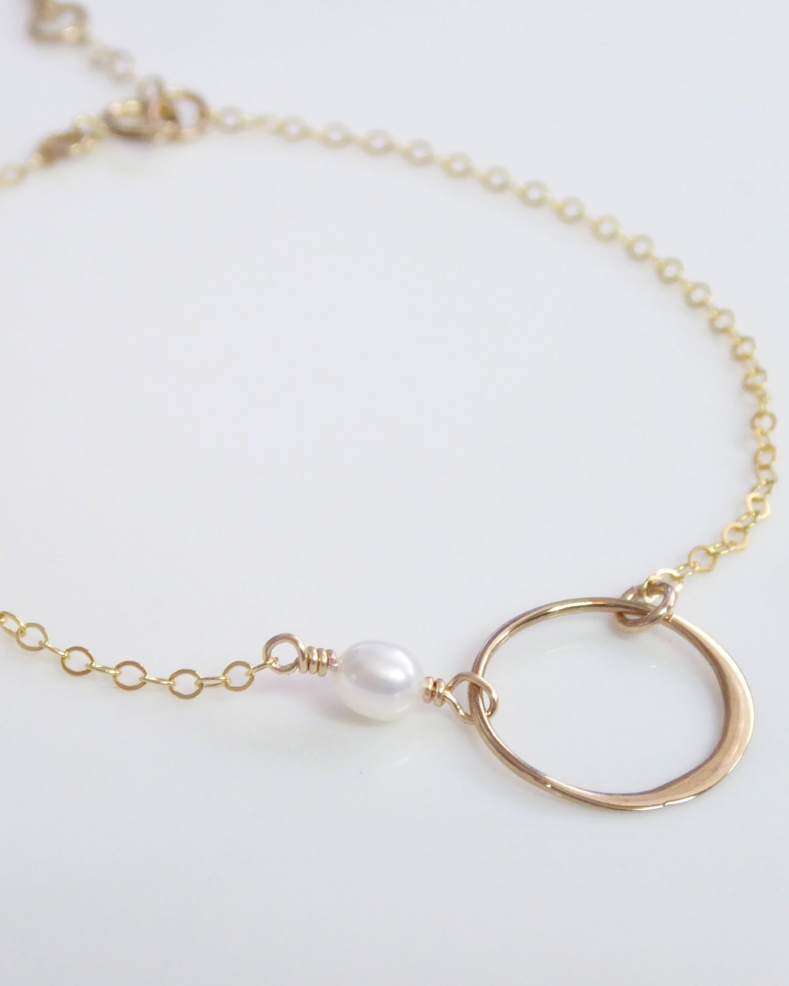 Infinity Circle Bracelet With Freshwater Pearl
